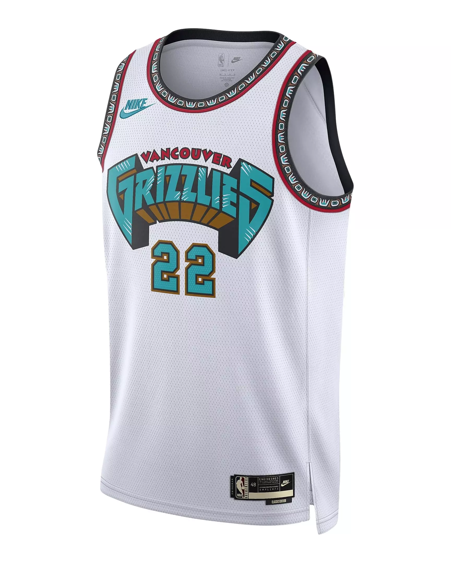 Nike Men's Bane Memphis Grizzlies 2024/25 Hardwood Classics Dri-FIT NBA Swingman Jersey - White - WHITE