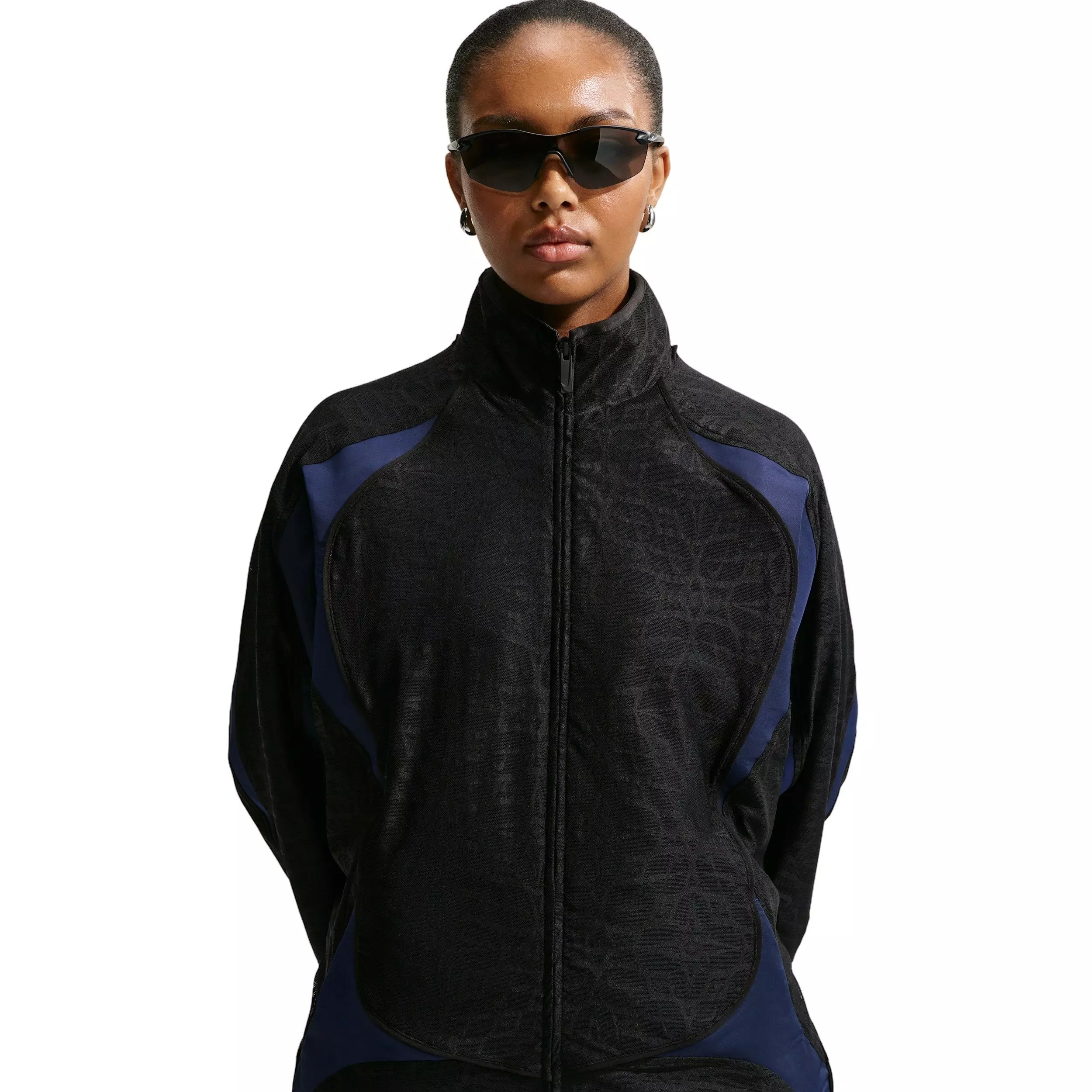Nike Women's Sportswear Oversized Lace Track Jacket - BLACK/NAVY