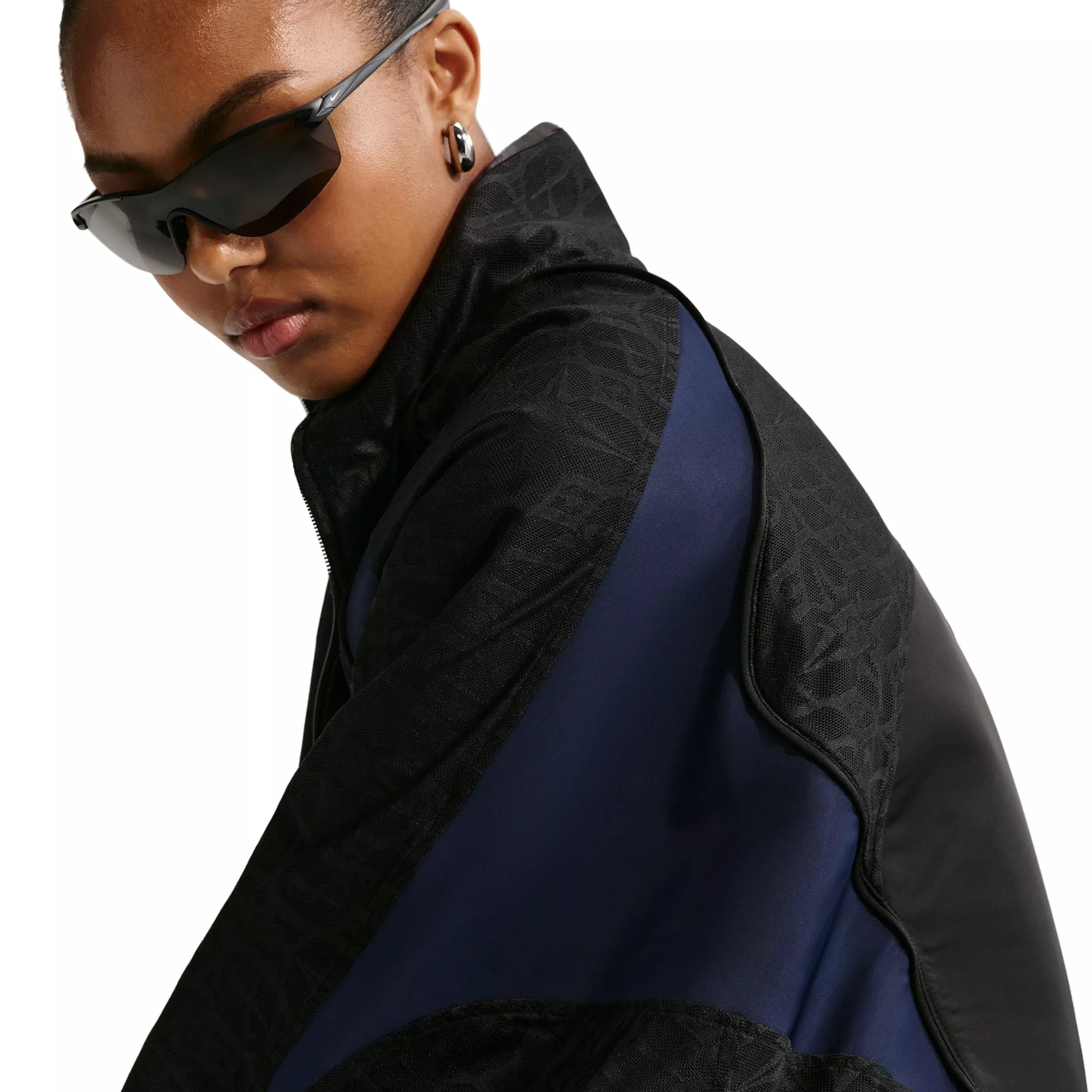 Nike Women's Sportswear Oversized Lace Track Jacket - BLACK/NAVY