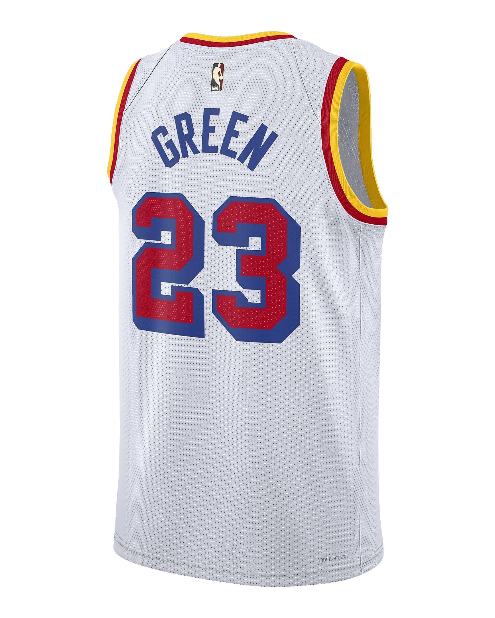 Nike Men's Green Golden State Warriors 2024/25 Hardwood Classics Dri-FIT NBA Swingman Jersey - White - WHITE Thumbnail View 2