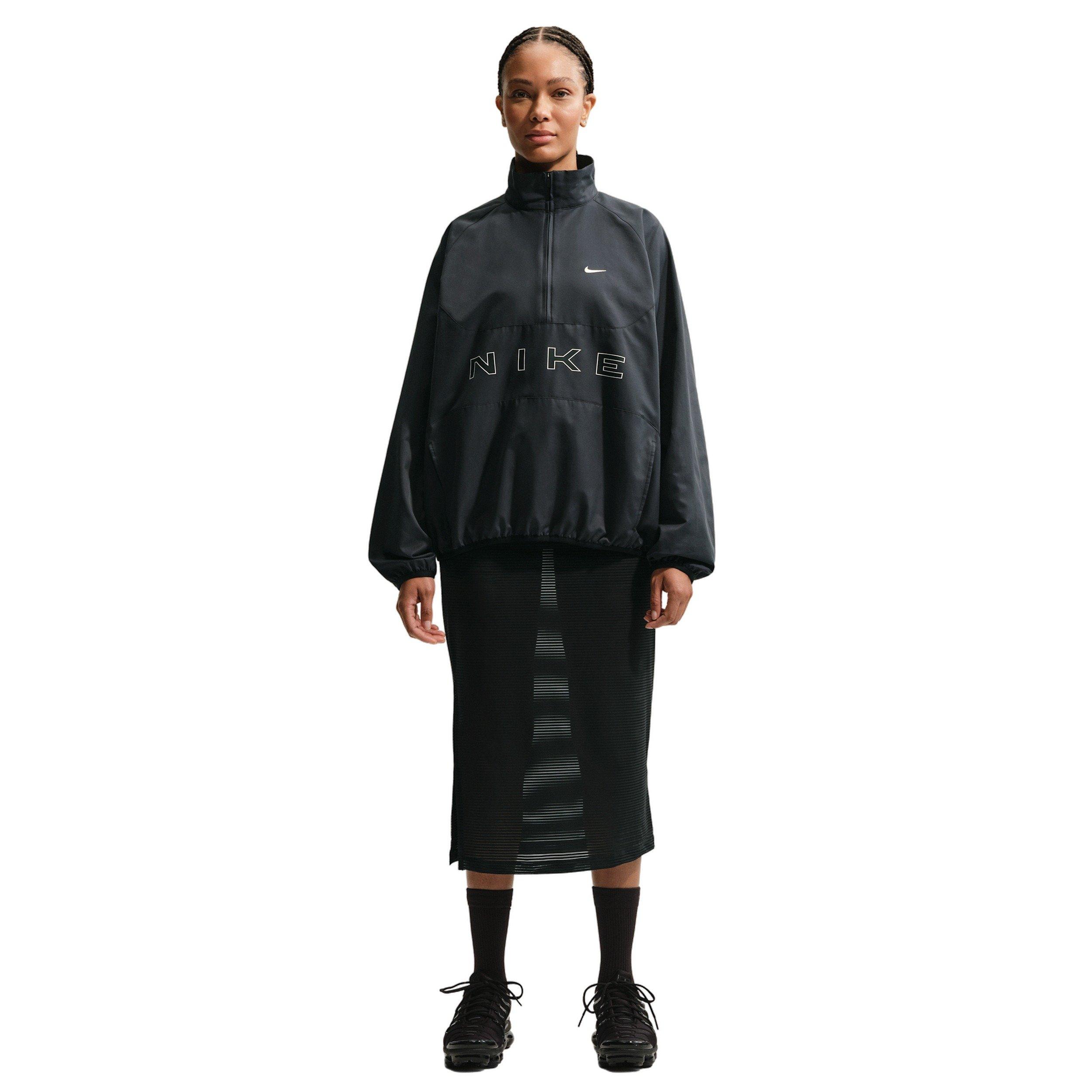 Nike Women's Sportswear Oversized 1/4-Zip Jacket - BLACK Thumbnail View 4