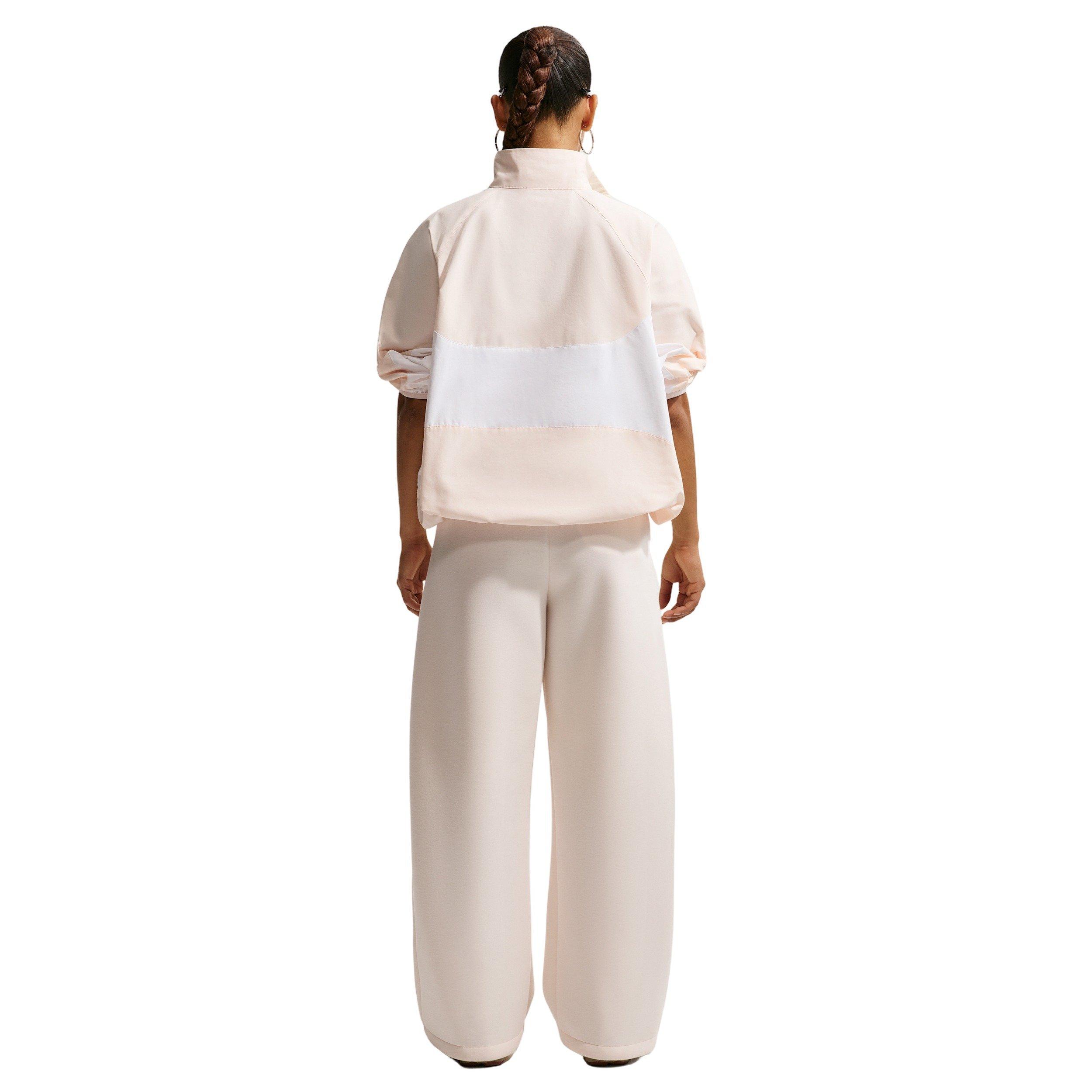Nike Women's Sportswear Oversized 1/4-Zip Jacket - WHITE/ORANGE Thumbnail View 2