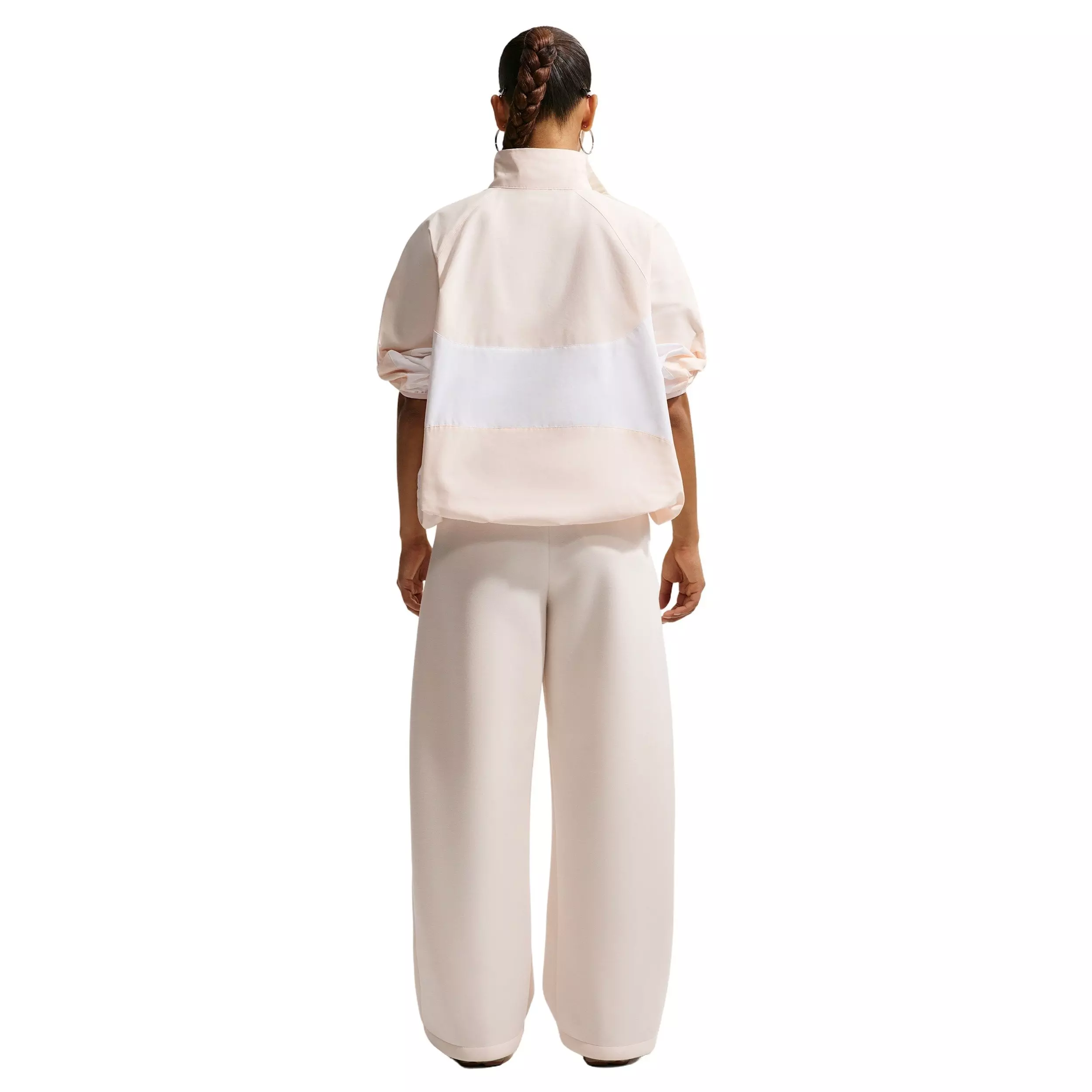 Nike Women's Sportswear Oversized 1/4-Zip Jacket - WHITE/ORANGE