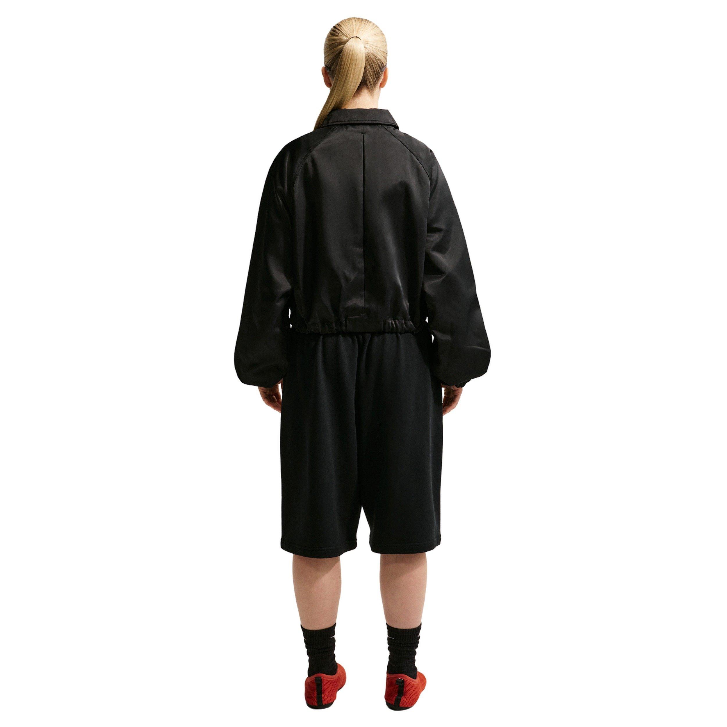 Nike Women's Sportswear Oversized Satin Coaches Jacket - BLACK/OFF-WHITE Thumbnail View 5