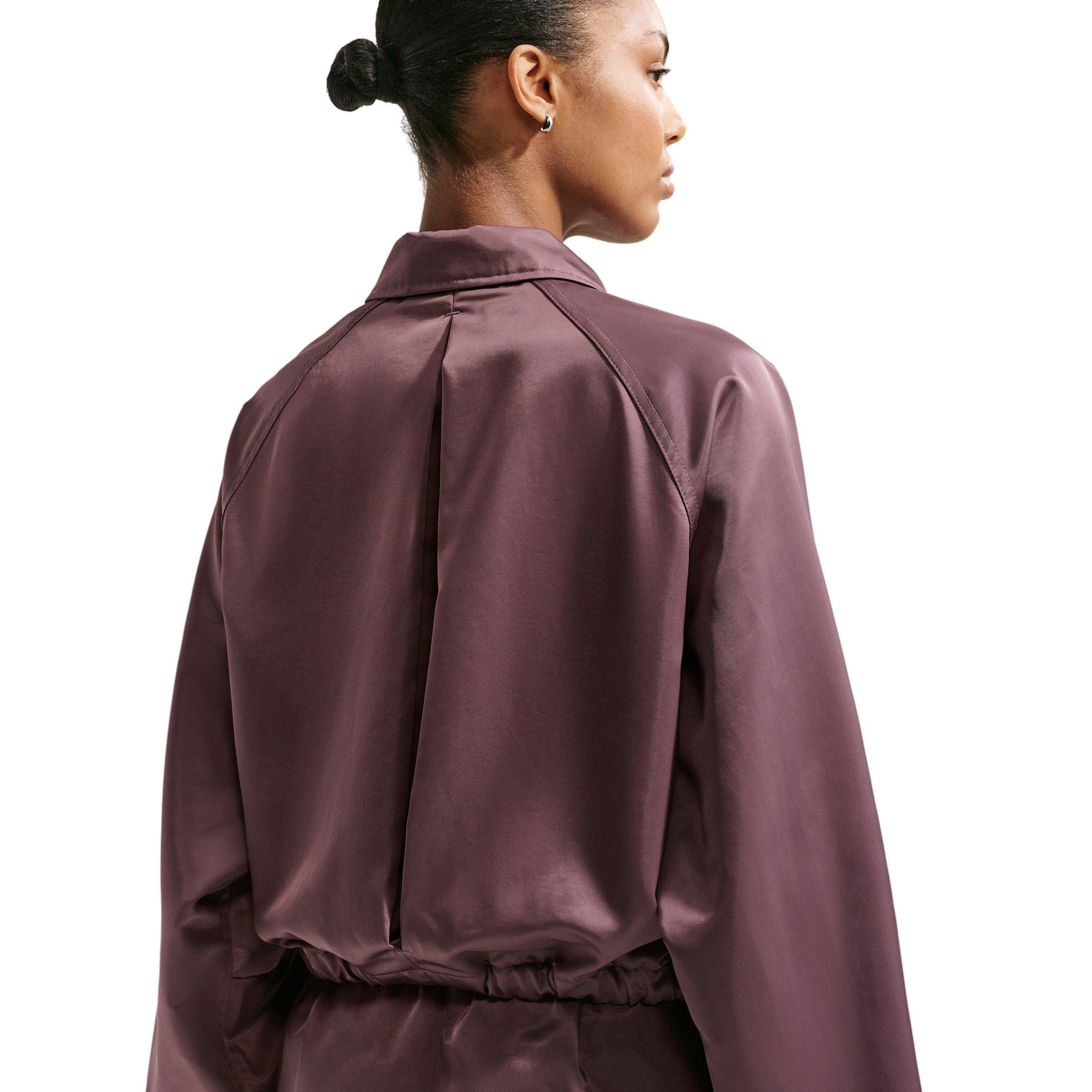 Nike Women's Sportswear Oversized Satin Coaches Jacket - PURPLE Thumbnail View 2