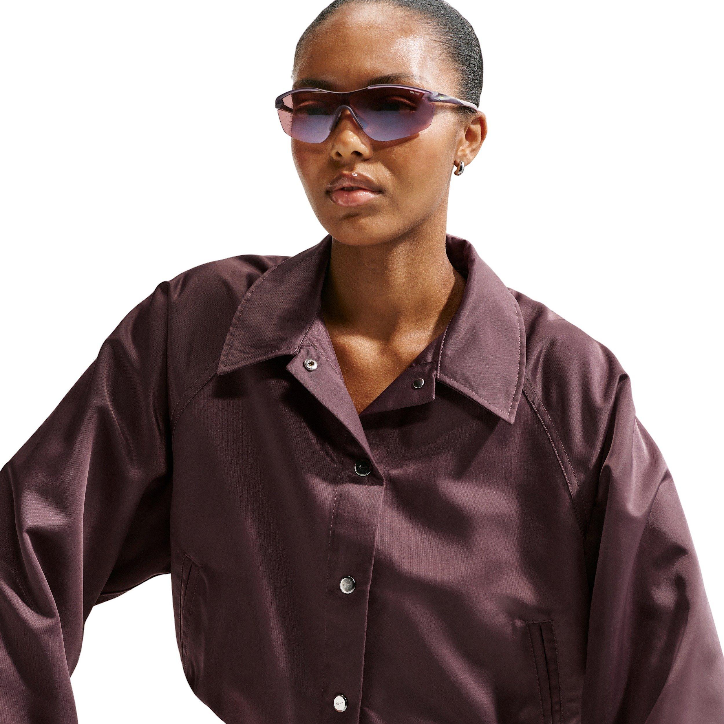 Nike Women's Sportswear Oversized Satin Coaches Jacket - PURPLE Thumbnail View 3
