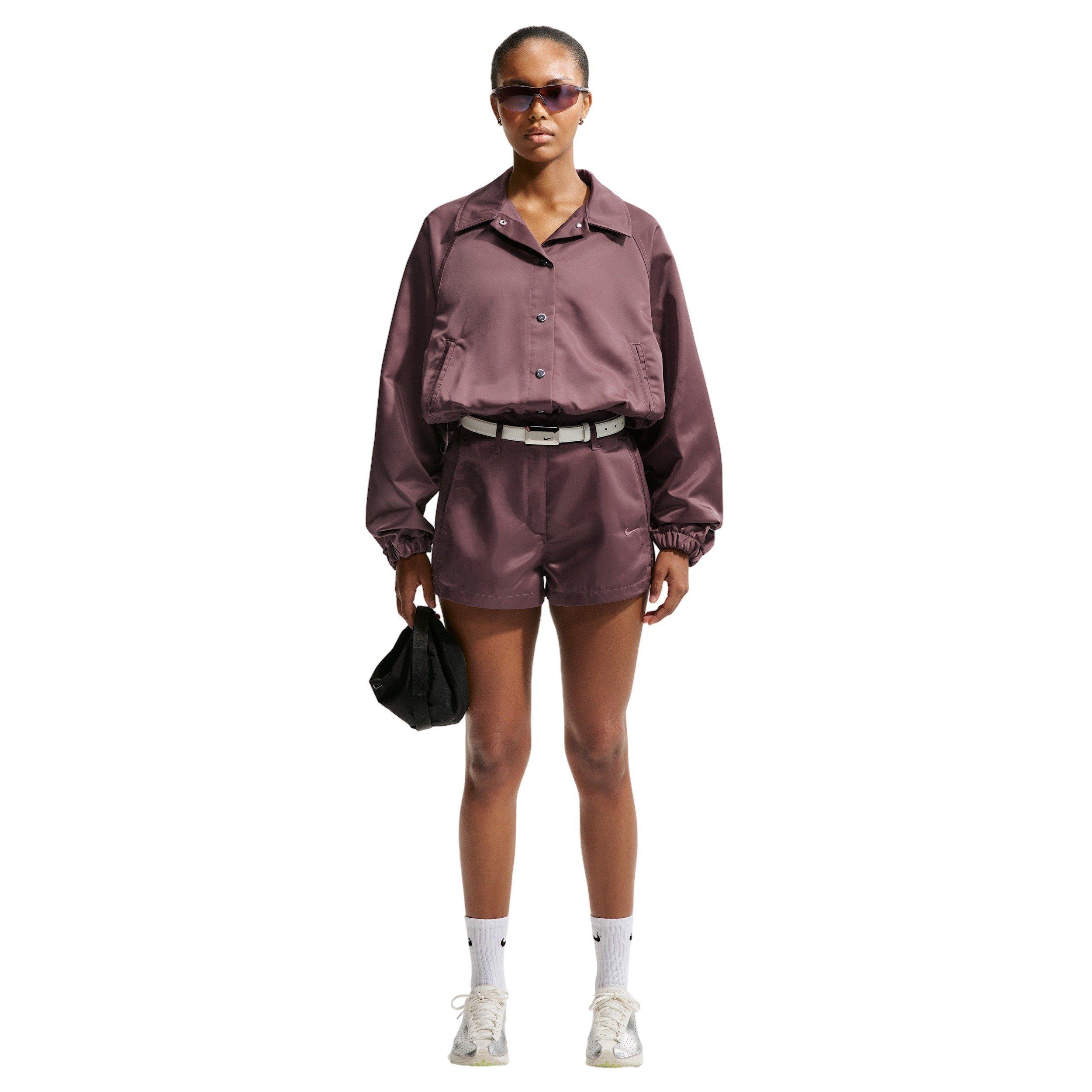 Nike Women's Sportswear Oversized Satin Coaches Jacket - PURPLE Thumbnail View 4