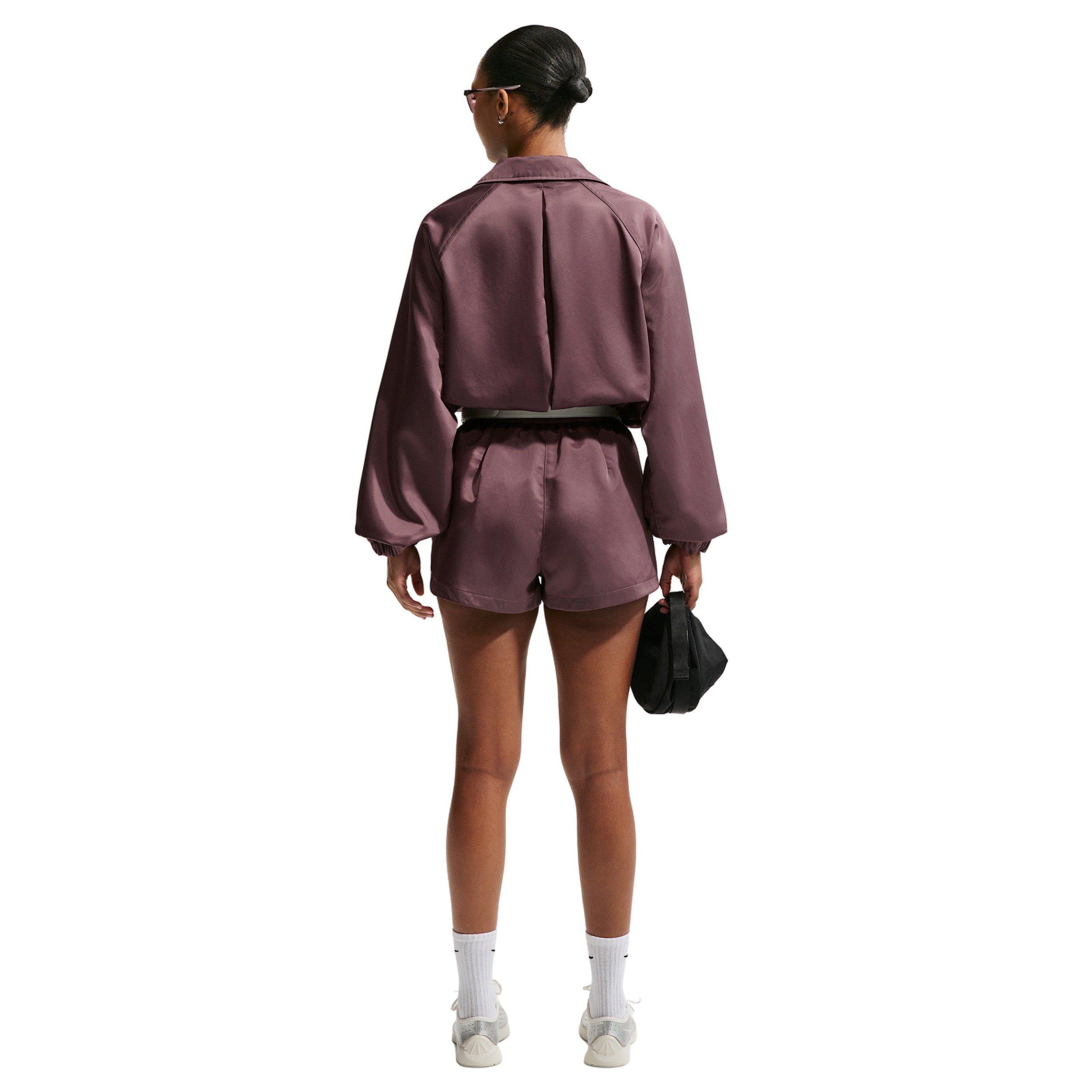 Nike Women's Sportswear Oversized Satin Coaches Jacket - PURPLE Thumbnail View 5