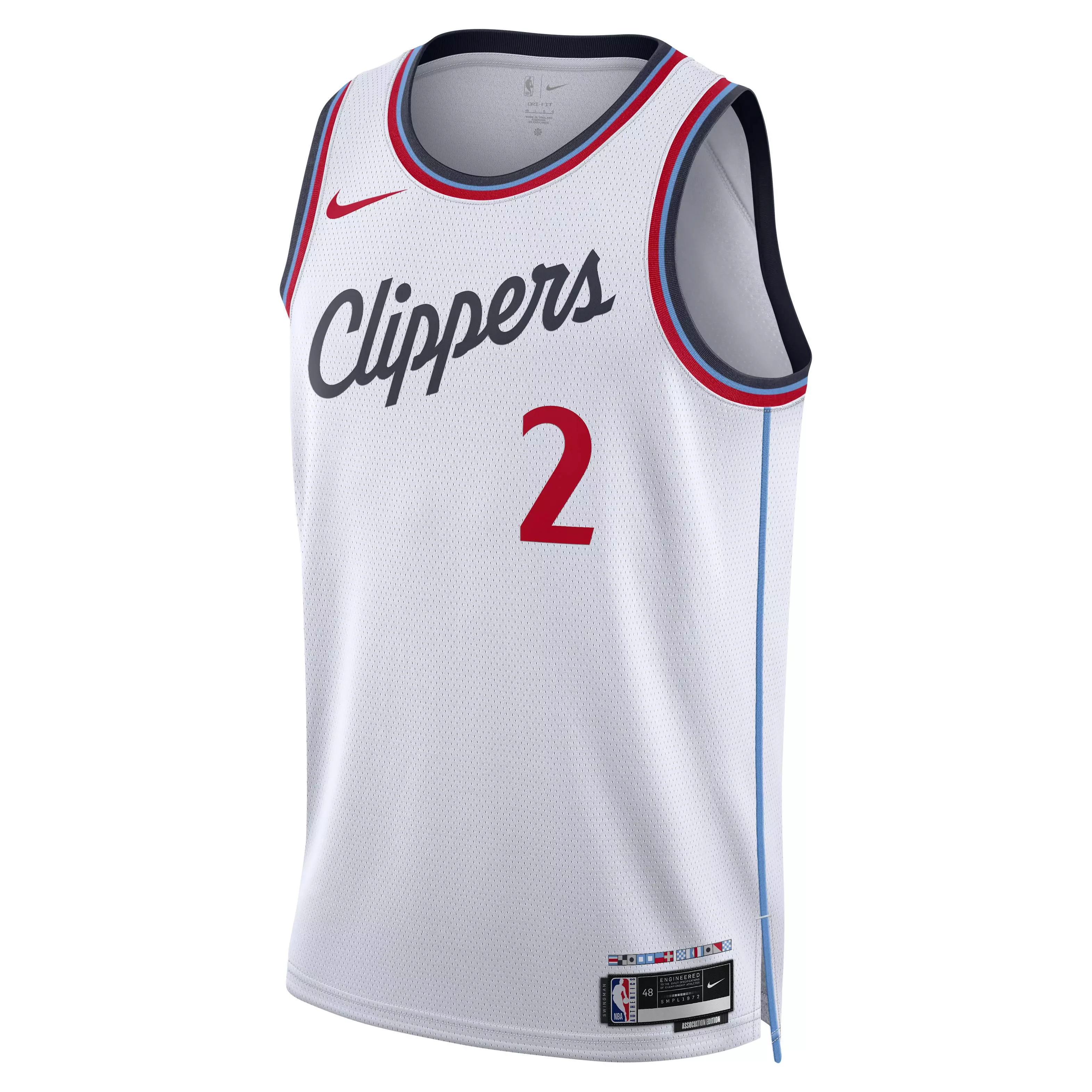 Nike Men's Leonard Los Angeles Clippers Association Edition Dri-FIT NBA Swingman Jersey - White - WHITE