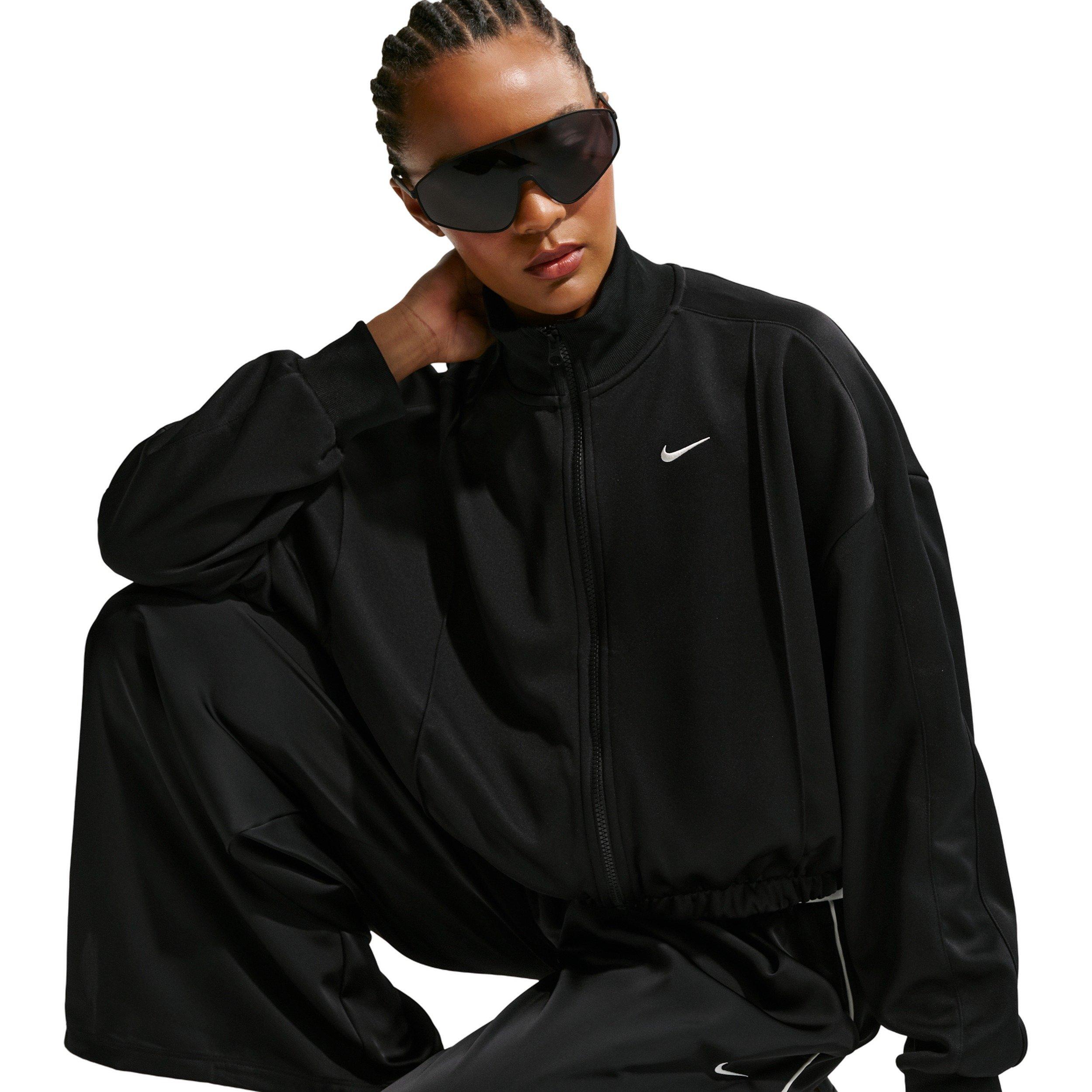 Nike Women's Sportswear Track Jacket - BLACK/WHITE Thumbnail View 5