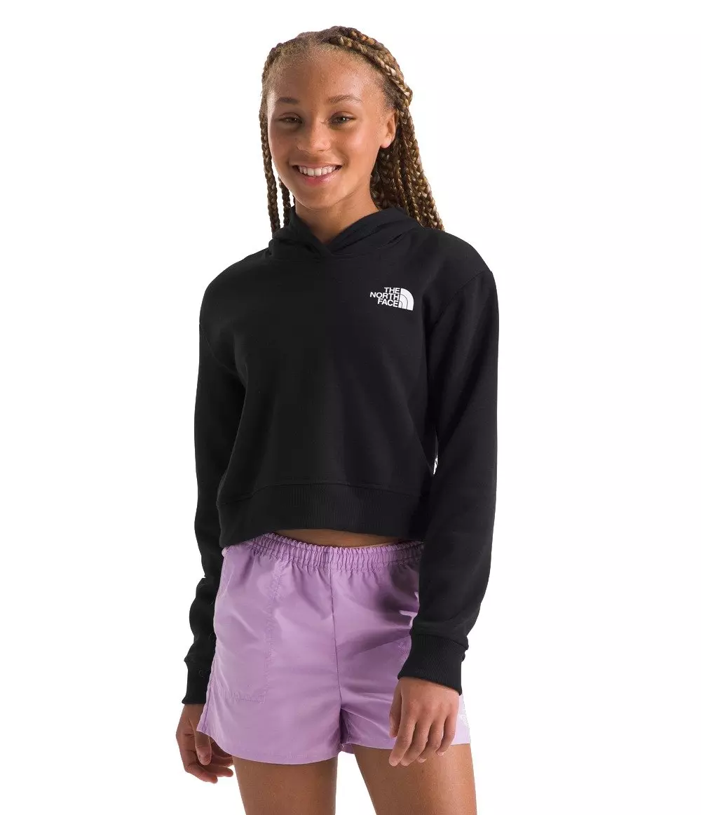 The North Face Girls' Camp Fleece Pullover Hoodie -Black/Multi - BLACK/MULTI