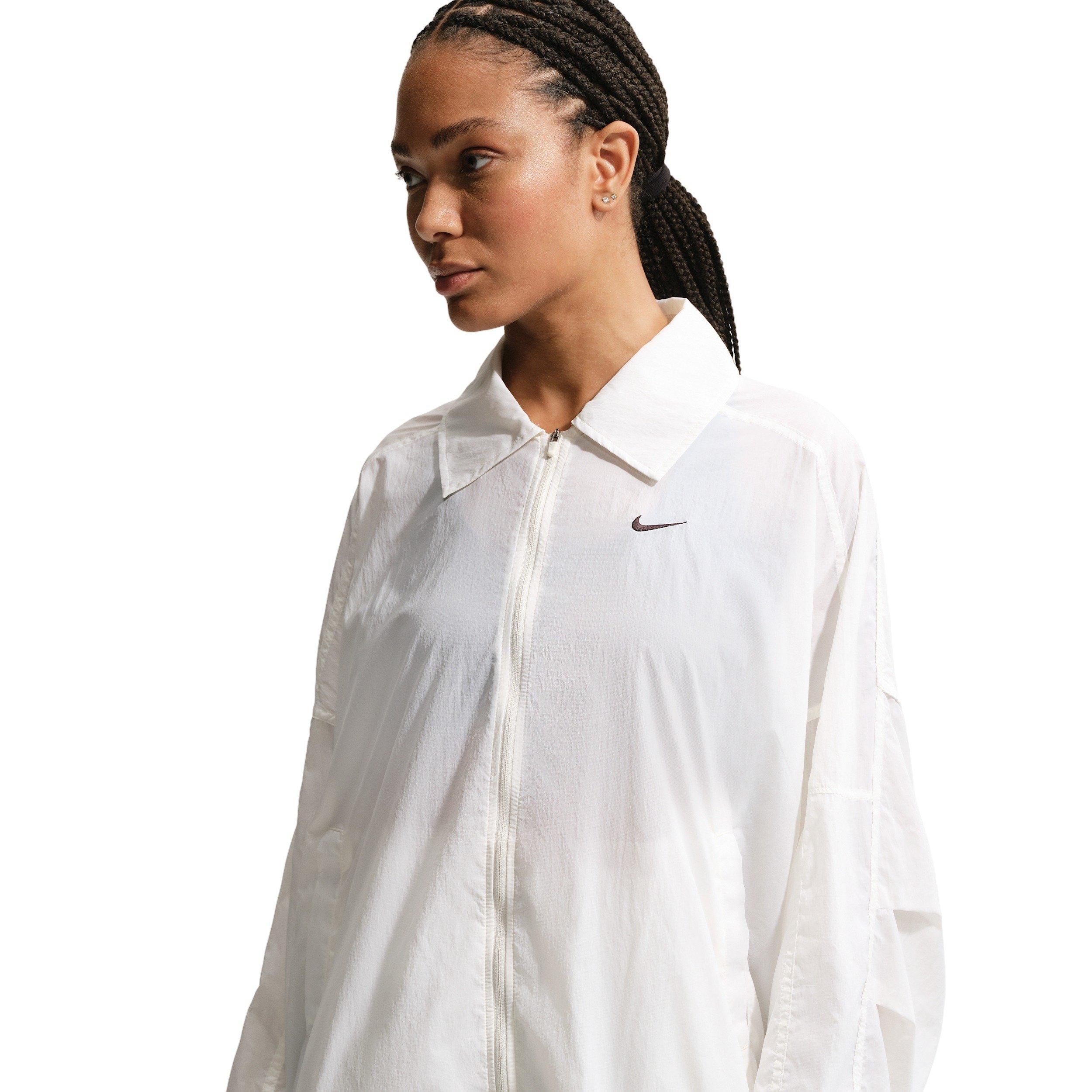 Nike Women's Sportswear Oversized Lightweight UV Jacket - Off-White/Black - OFF-WHITE/BLACK Thumbnail View 1