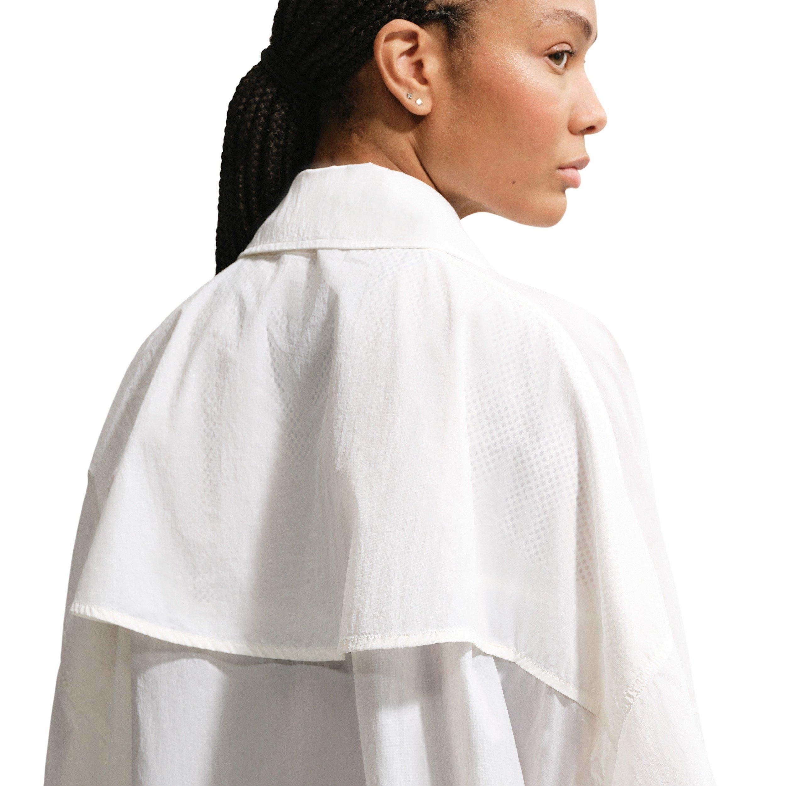 Nike Women's Sportswear Oversized Lightweight UV Jacket - Off-White/Black - OFF-WHITE/BLACK Thumbnail View 2