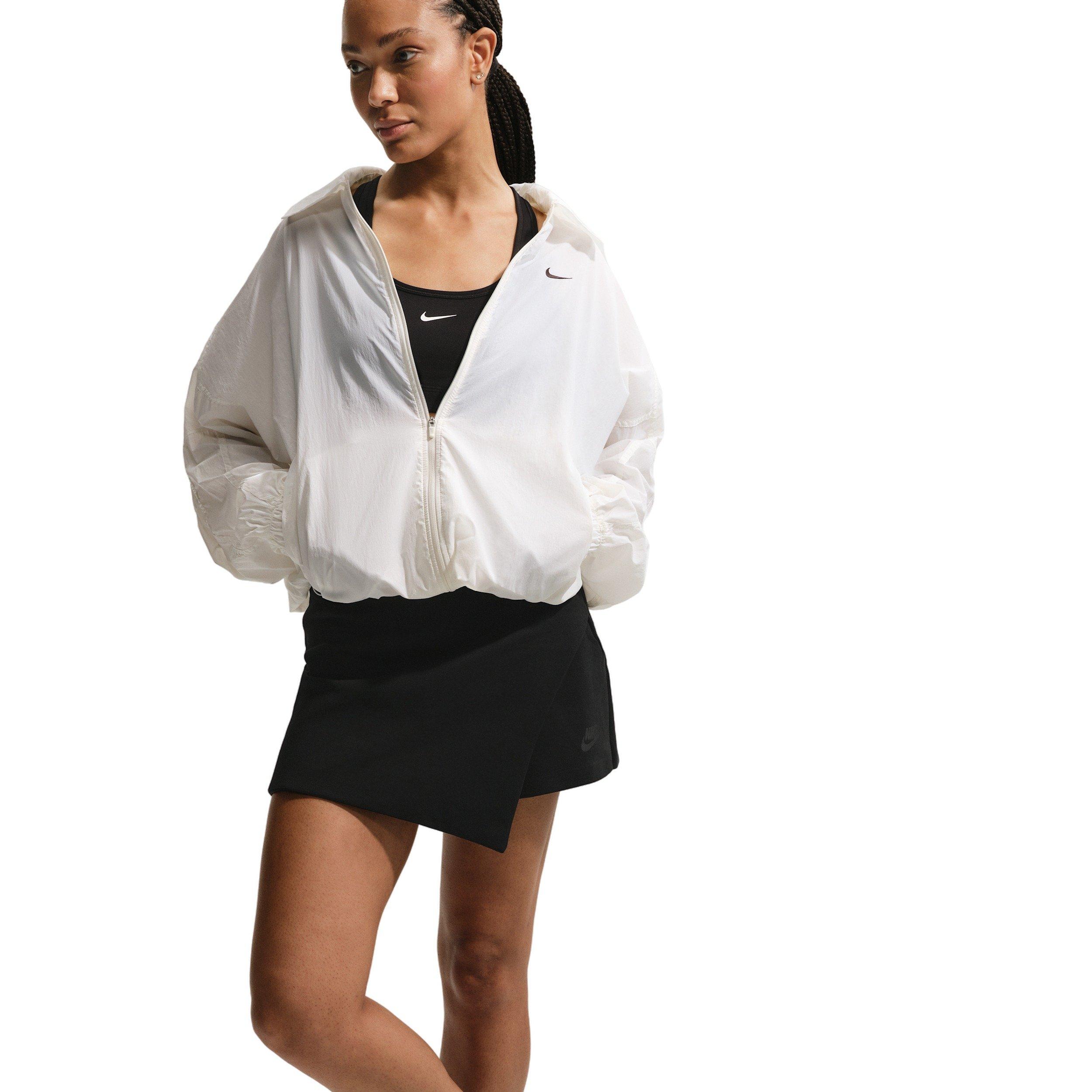 Nike Women's Sportswear Oversized Lightweight UV Jacket - Off-White/Black - OFF-WHITE/BLACK Thumbnail View 3