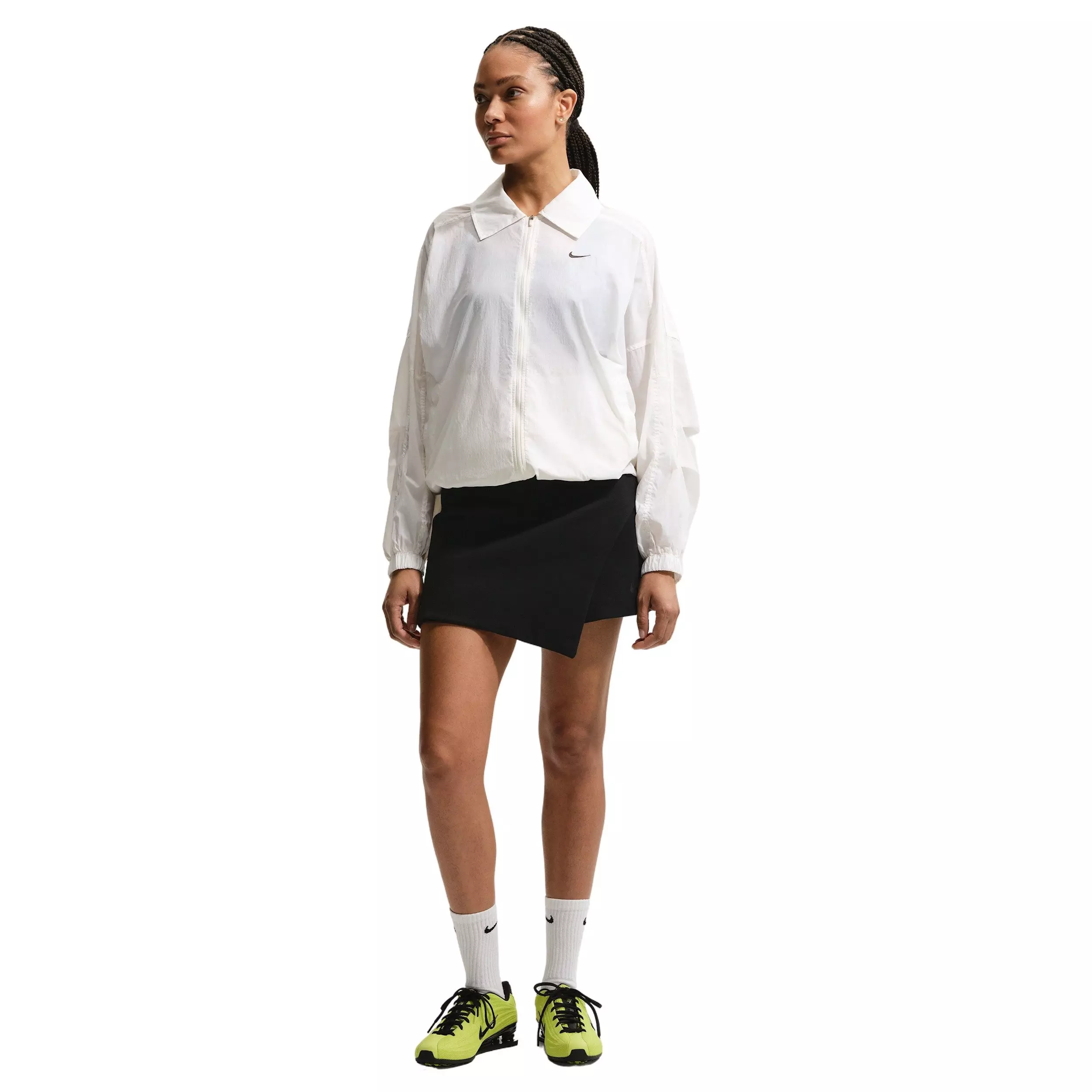 Nike Women's Sportswear Oversized Lightweight UV Jacket - Off-White/Black - OFF-WHITE/BLACK