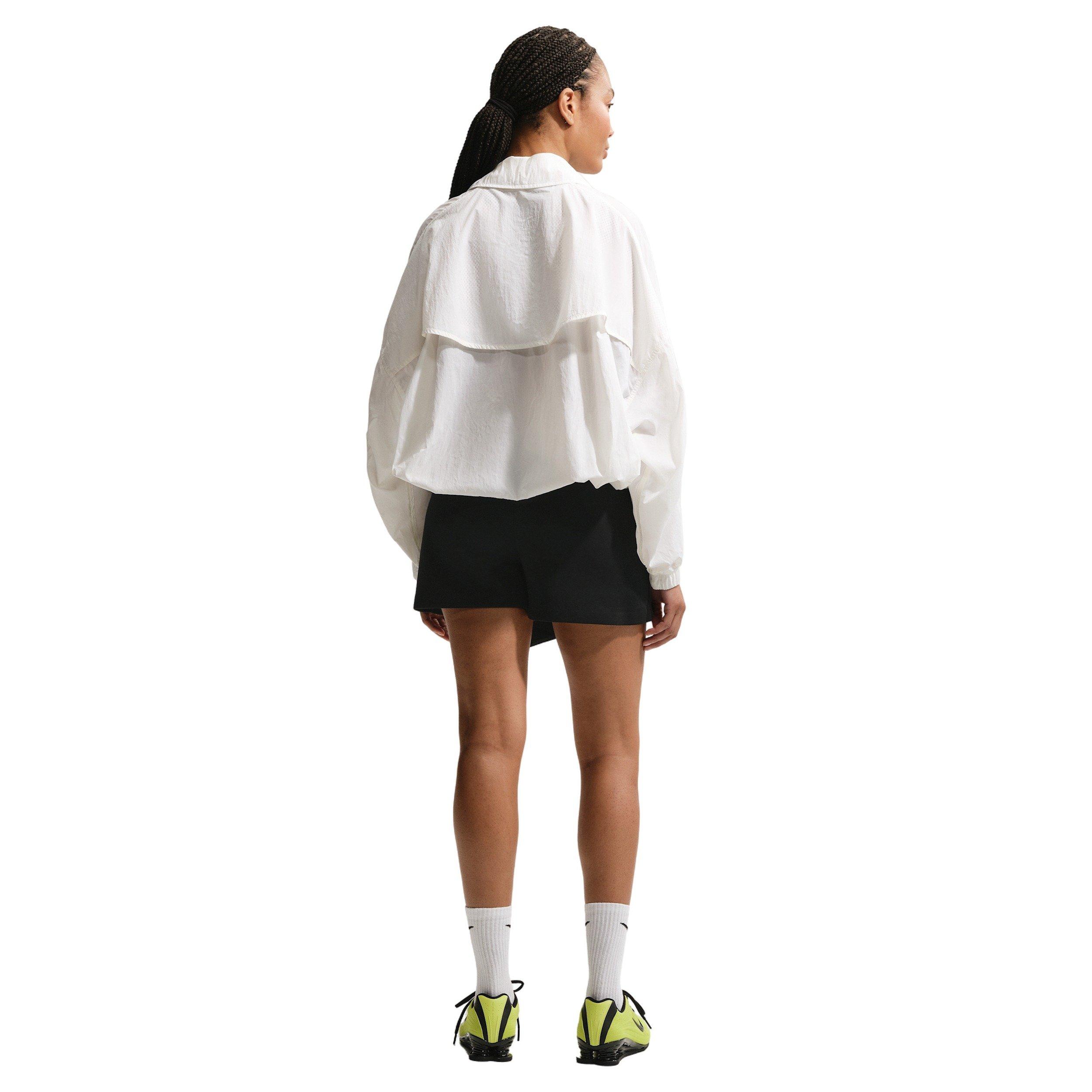 Nike Women's Sportswear Oversized Lightweight UV Jacket - Off-White/Black - OFF-WHITE/BLACK Thumbnail View 5