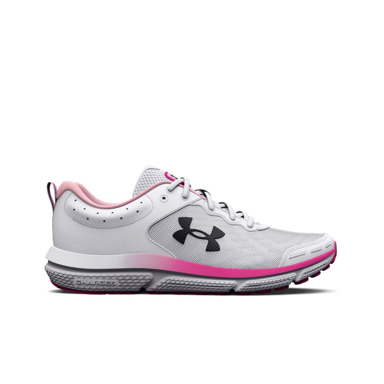 Under Armour Charged Assert 10 "White/Rebel Pink/Black" Women's Running Shoe - WHITE/PINK/BLACK Thumbnail View 1