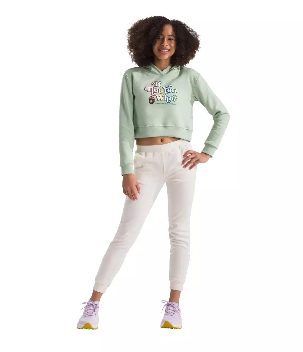 The North Face Big Girls' Camp Fleece Pullover Hoodie -Lt Green - LT GREEN