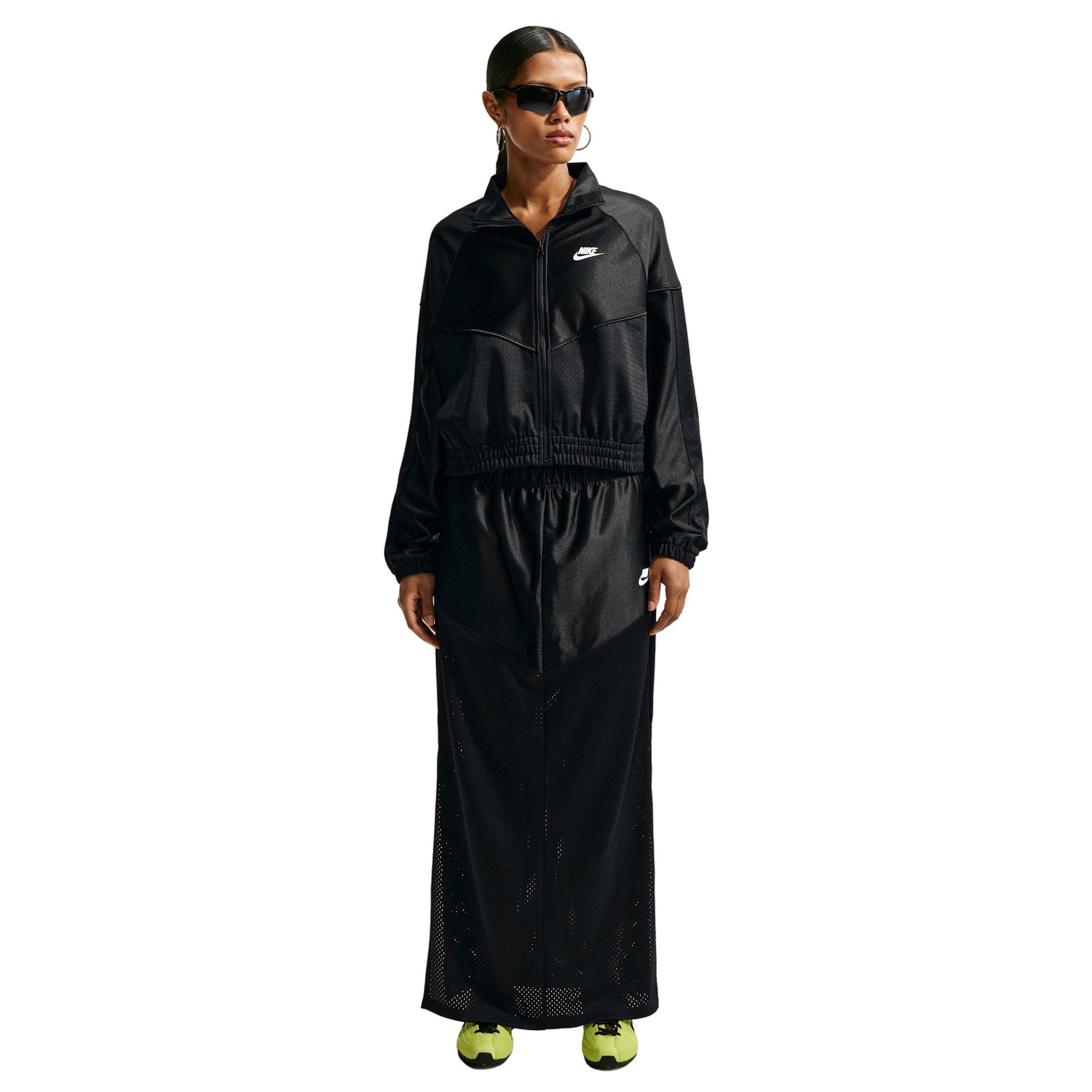 Nike Women's Sportswear Oversized Windrunner Jacket - BLACK/OFF-WHITE Thumbnail View 4