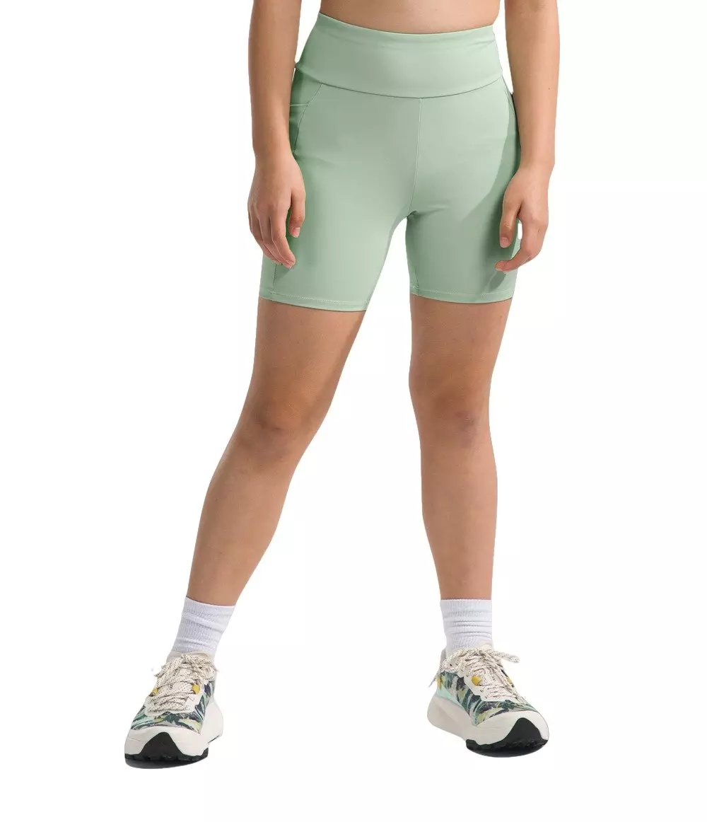 The North Face Big Girls' Never Stop Bike Shorts -Lt Green - LT GREEN
