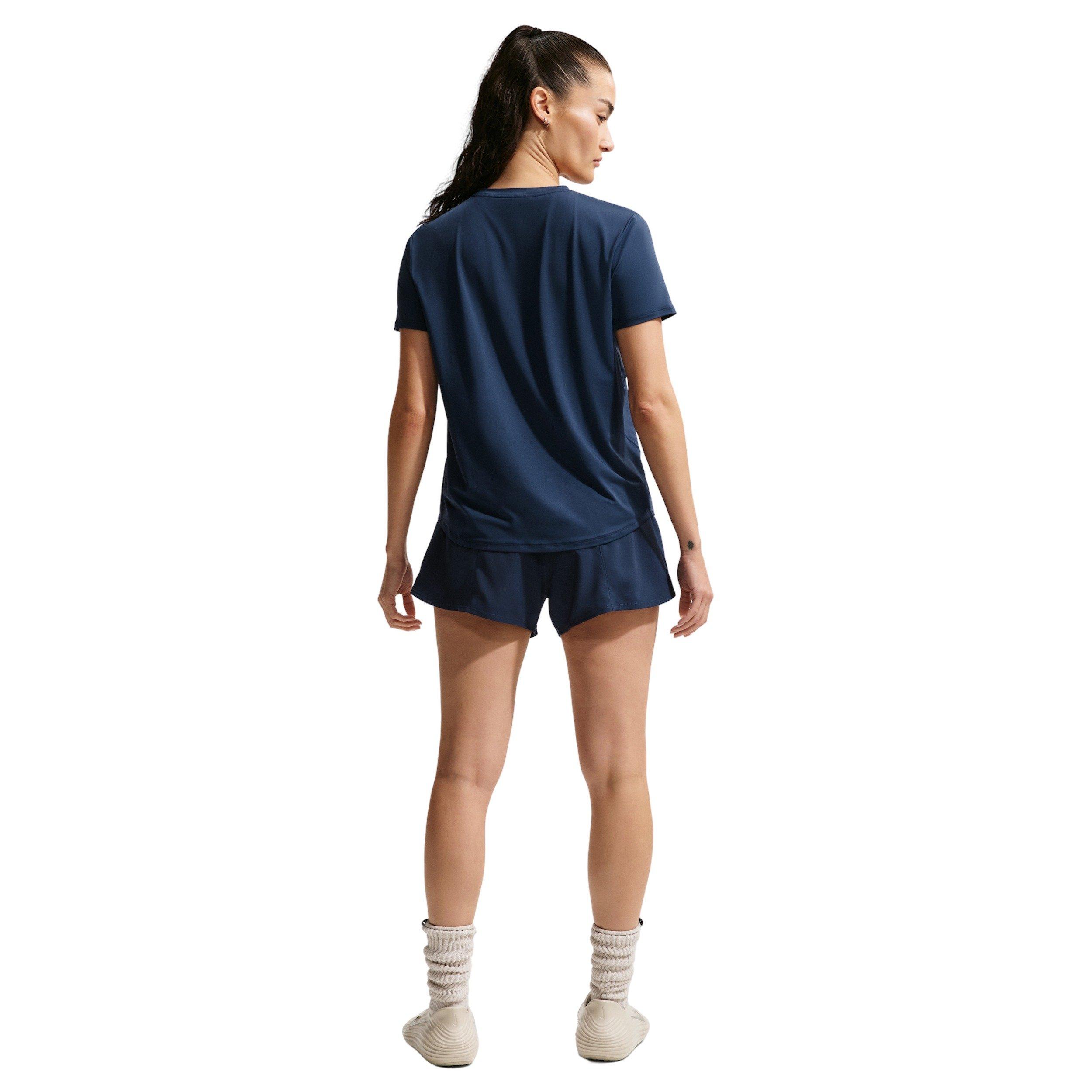 Nike Women's One Classic Dri-FIT Short-Sleeve Top - NAVY/WHITE Thumbnail View 2