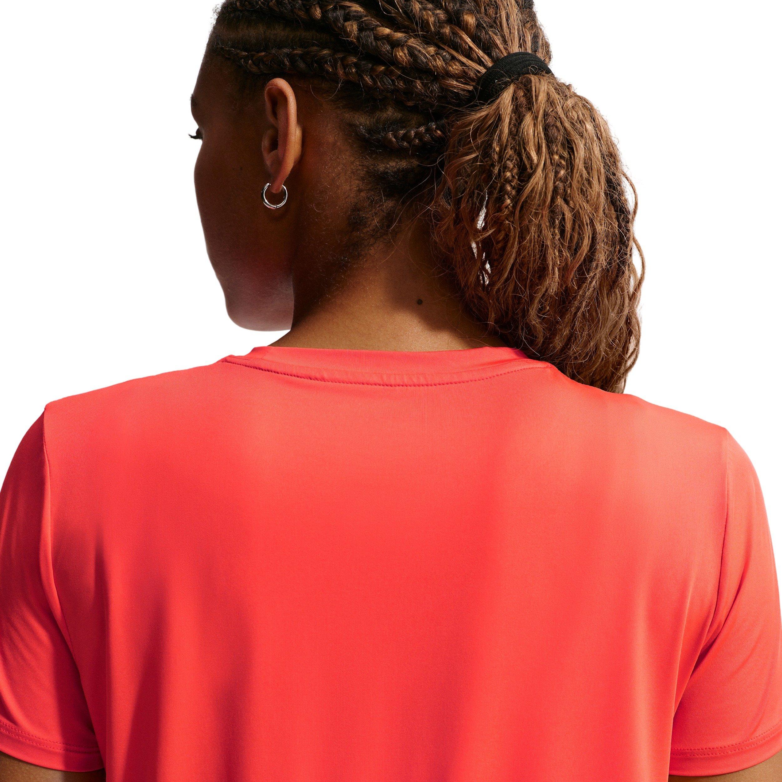 Nike Women's One Classic Dri-FIT Short-Sleeve Top - CRIMSON/WHITE Thumbnail View 4