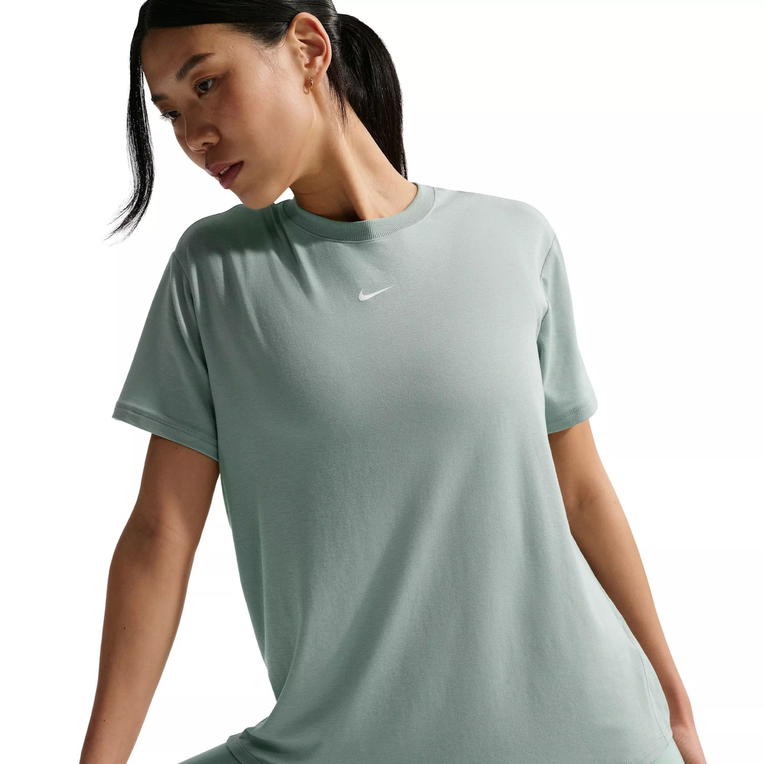 Nike Women's One Relaxed Dri-FIT Short-Sleeve Top - Steam/White - STEAM GREEN/WHITE