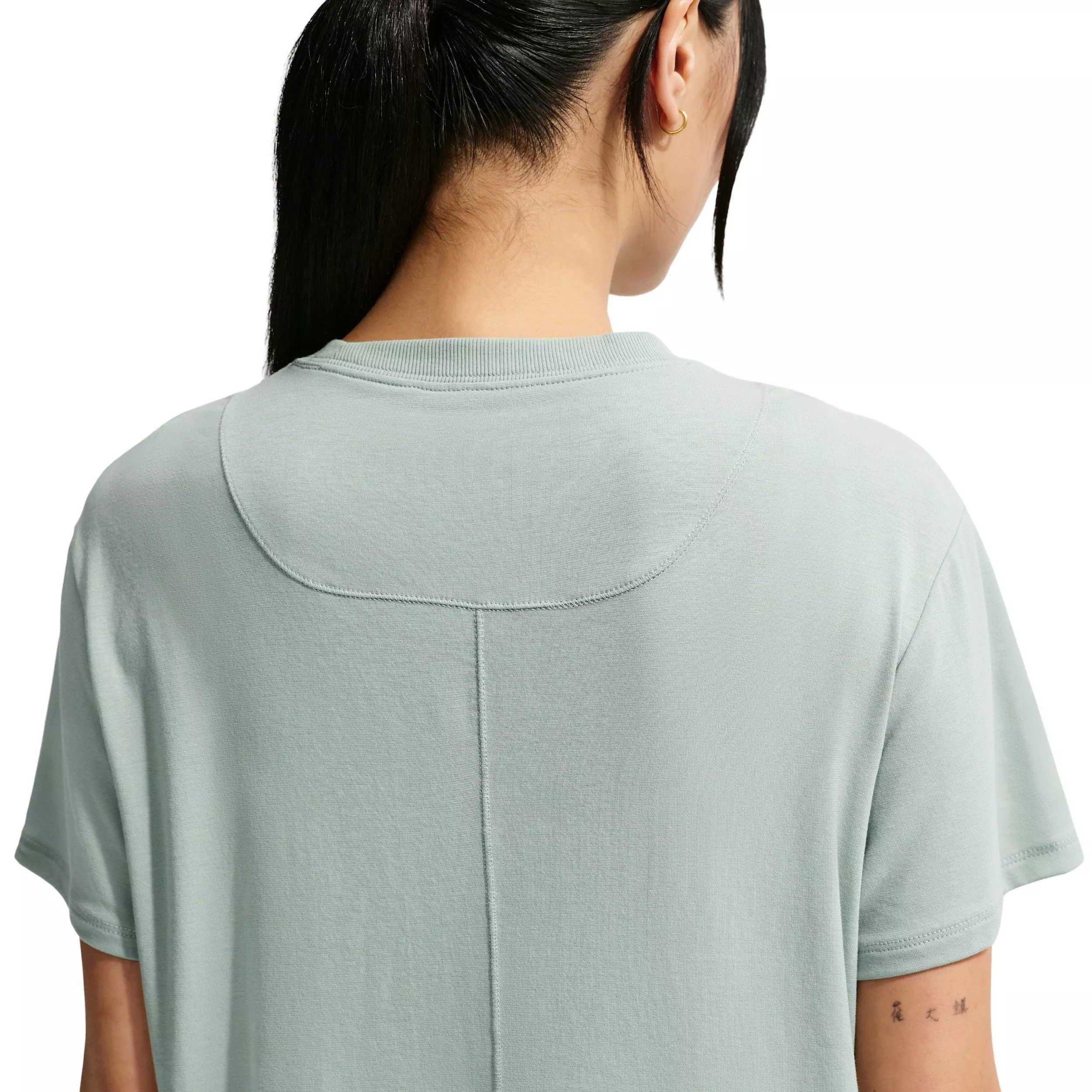 Nike Women's One Relaxed Dri-FIT Short-Sleeve Top - Steam/White - STEAM GREEN/WHITE