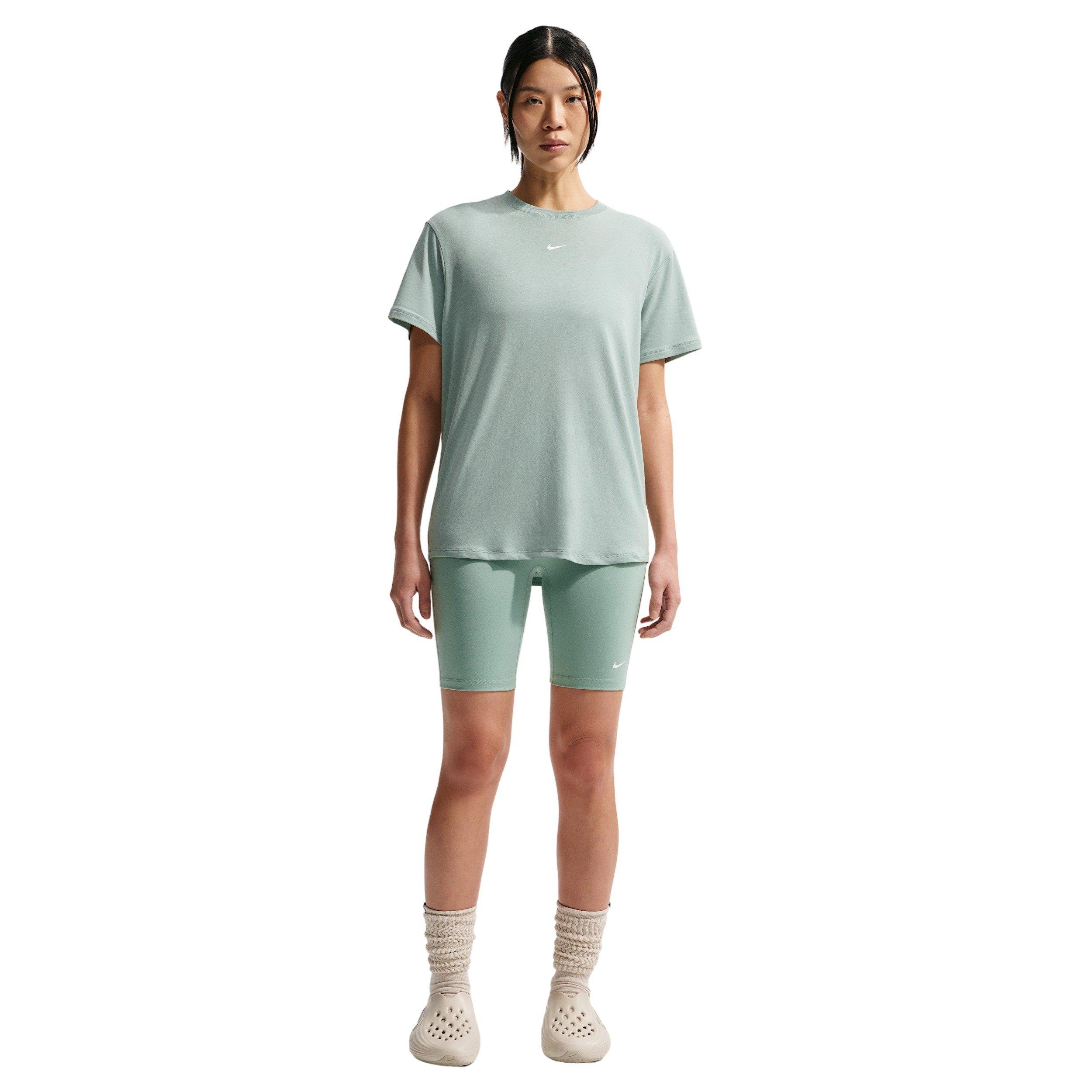 Nike Women's One Relaxed Dri-FIT Short-Sleeve Top - Steam/White - STEAM GREEN/WHITE Thumbnail View 4