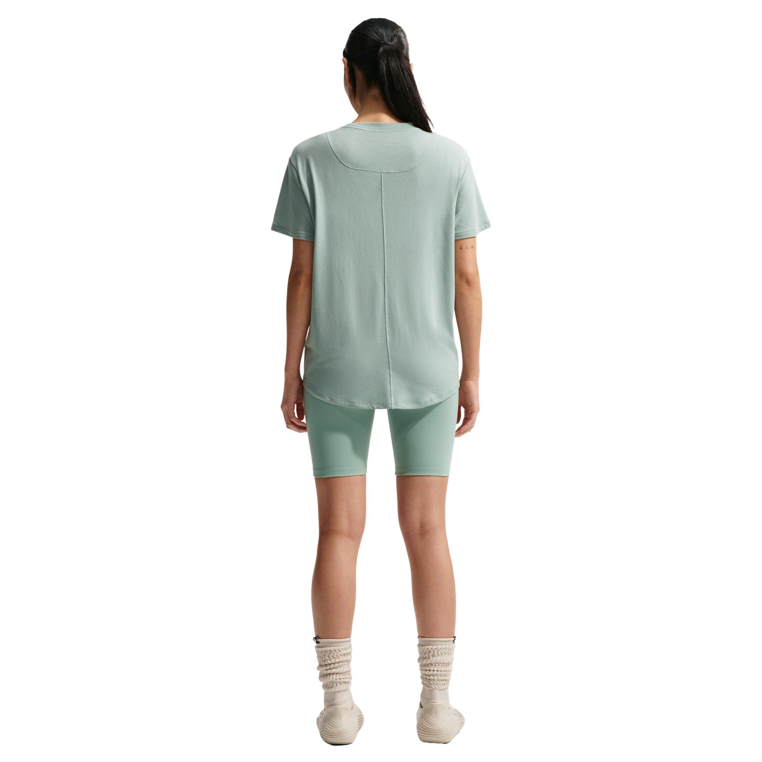 Nike Women's One Relaxed Dri-FIT Short-Sleeve Top - Steam/White - STEAM GREEN/WHITE Thumbnail View 5