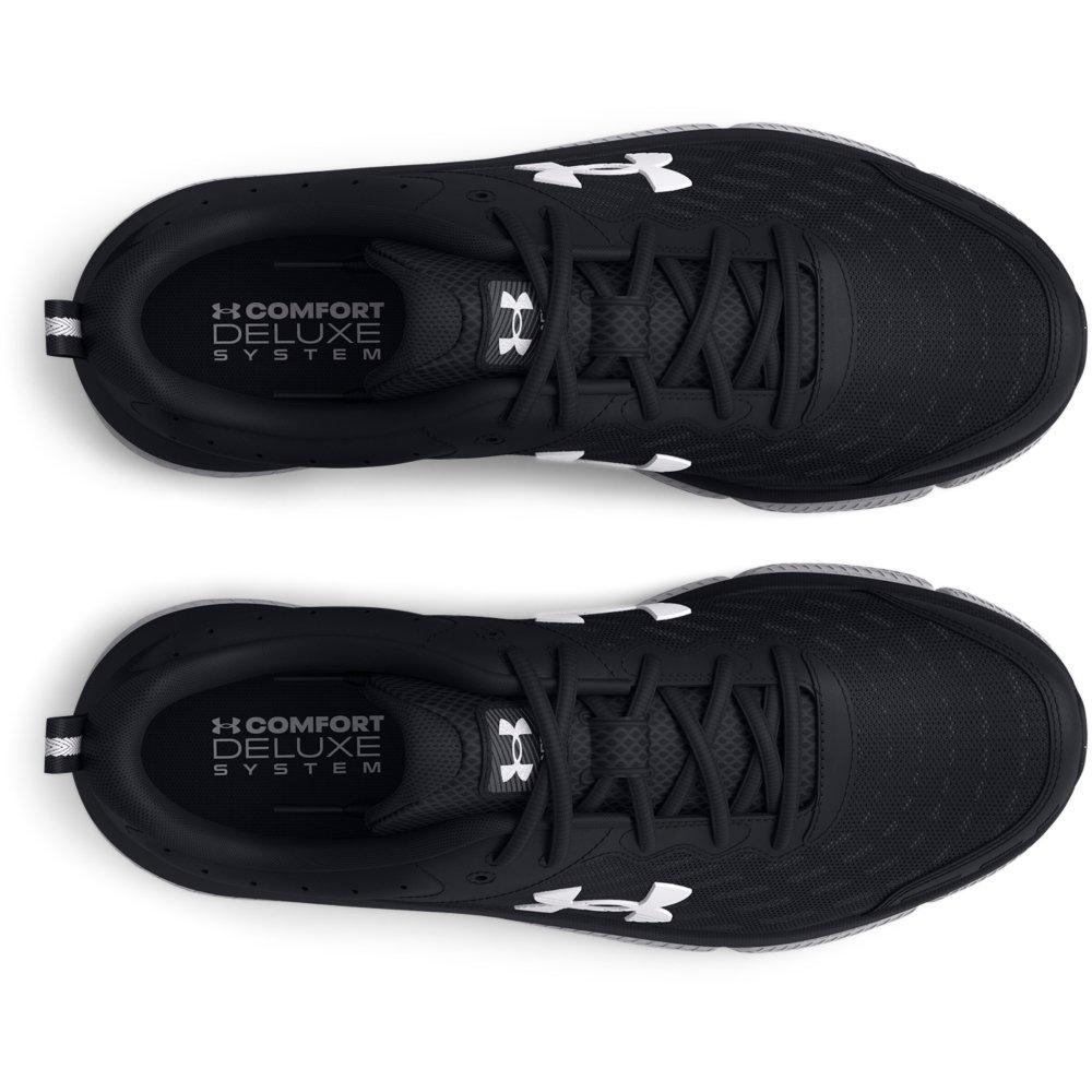 Under Armour Charged Assert 10 "Black/White" Women's Wide Running Shoe - BLACK/WHITE Thumbnail View 3