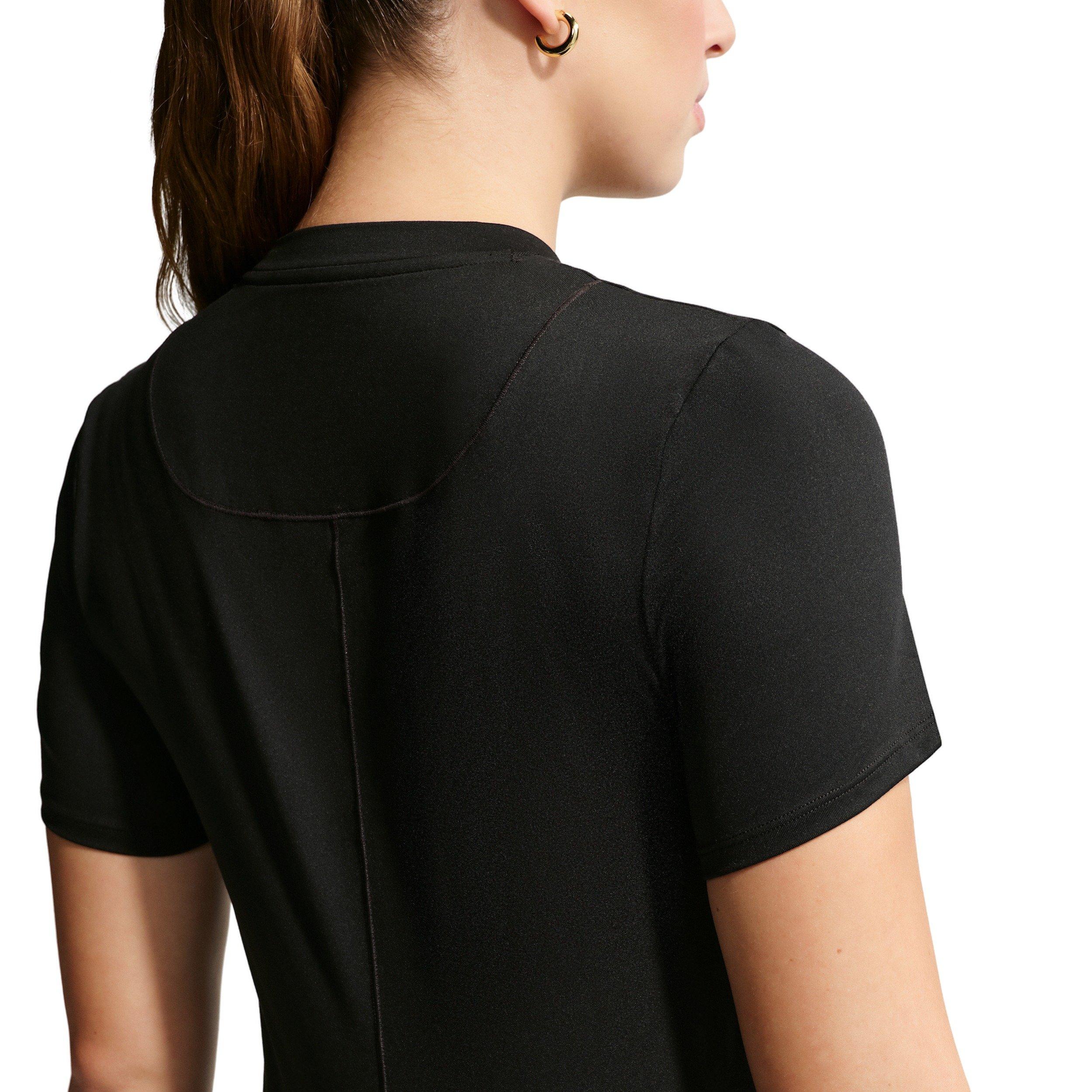 Nike Women's One Dri-FIT Slim-Fit Maternity Short-Sleeve Top - BLACK/WHITE Thumbnail View 2