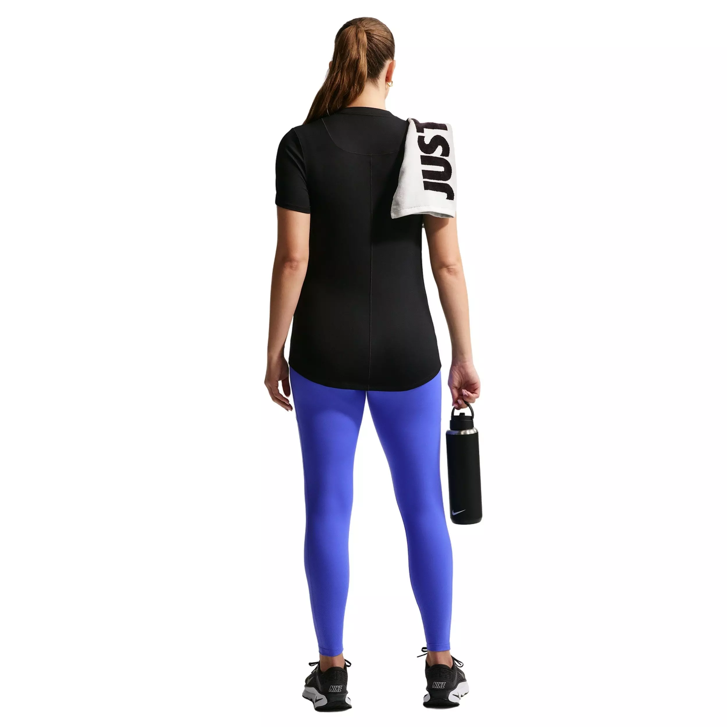 Nike Women's One Dri-FIT Slim-Fit Maternity Short-Sleeve Top - BLACK/WHITE