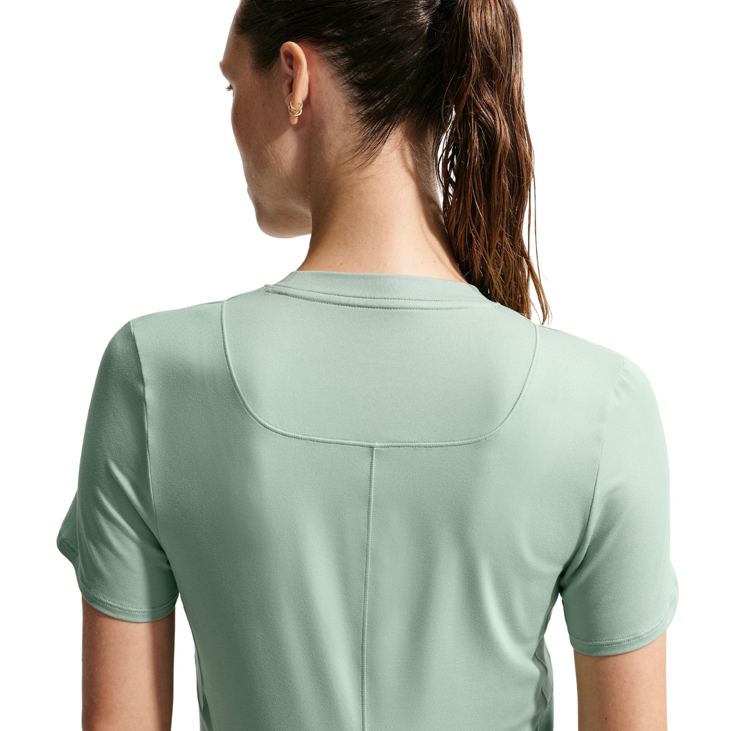 Nike Women's One Dri-FIT Slim-Fit Maternity Short-Sleeve Top - GREEN/WHITE Thumbnail View 2
