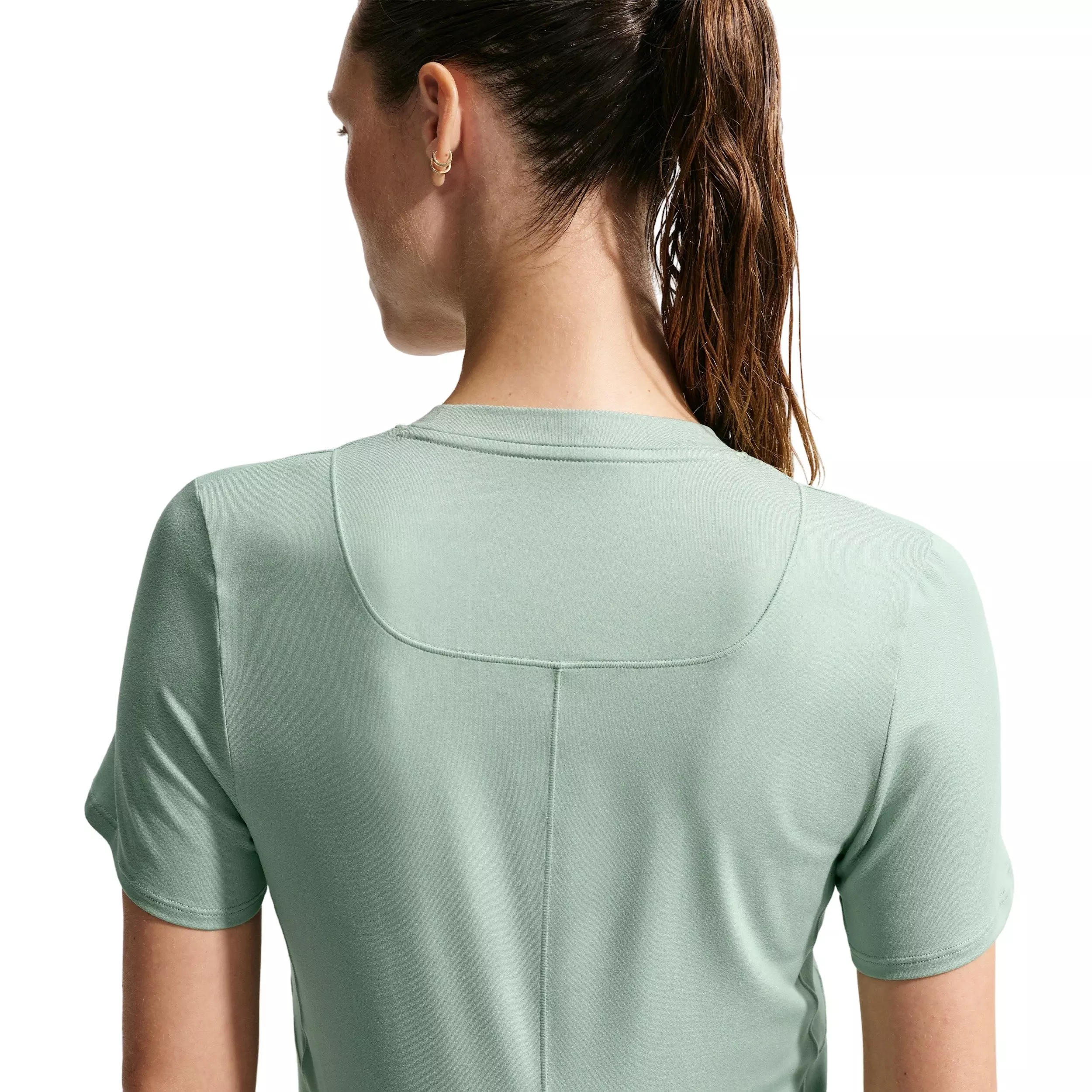 Nike Women's One Dri-FIT Slim-Fit Maternity Short-Sleeve Top - GREEN/WHITE