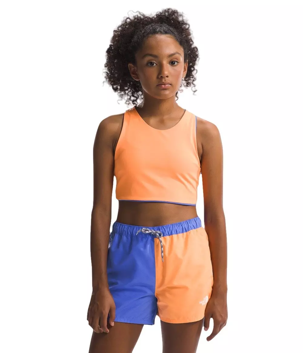 The North Face Girls' Never Stop Reversible Tank -Blue/Orange - BLUE/ORANGE