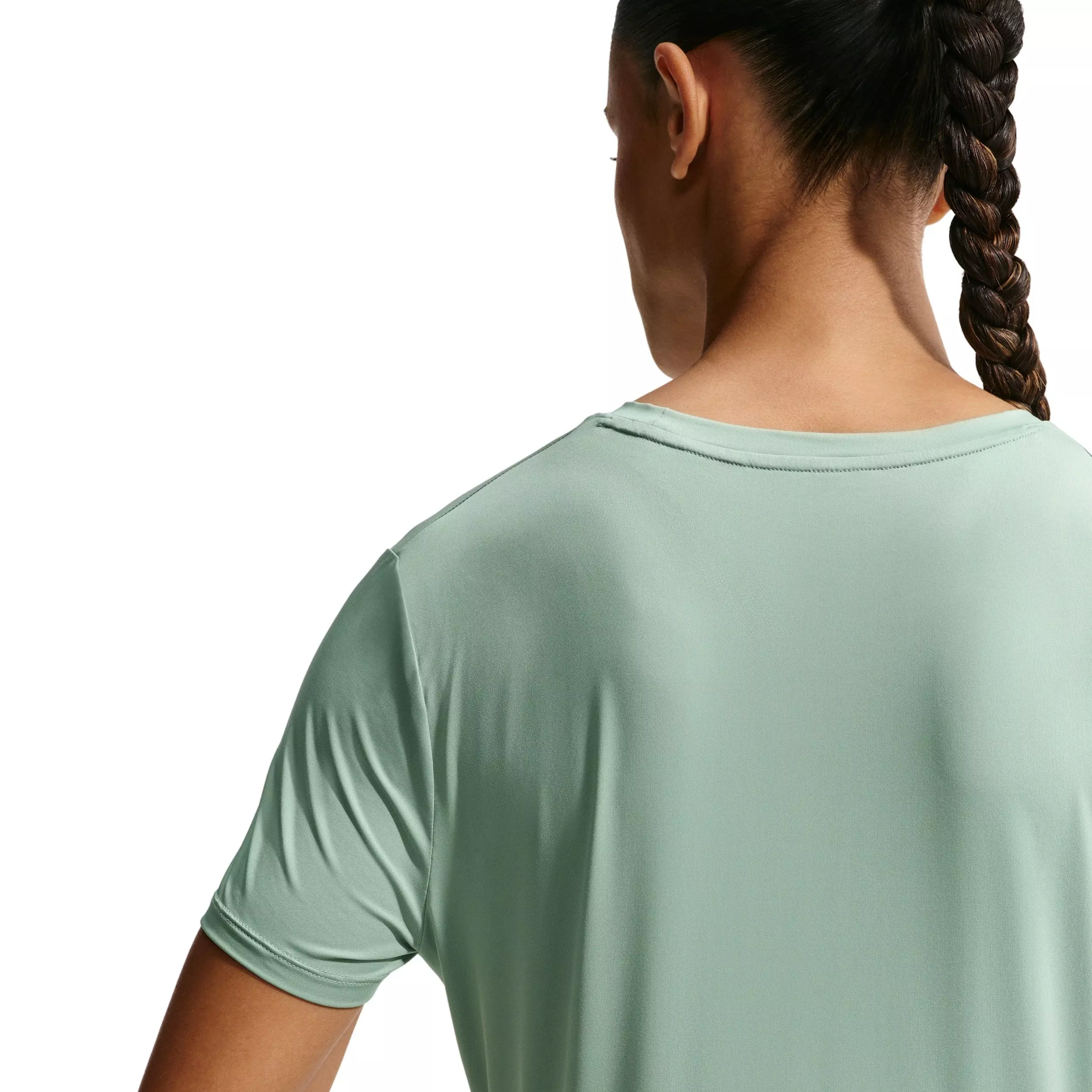 Nike Women's One Classic Twist Dri-FIT Short-Sleeve Top - Steam/White - STEAM GREEN/WHITE