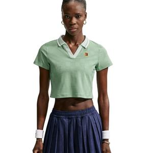 Nike Women's Court Collection Dri-FIT Cropped Tennis Polo - GREEN