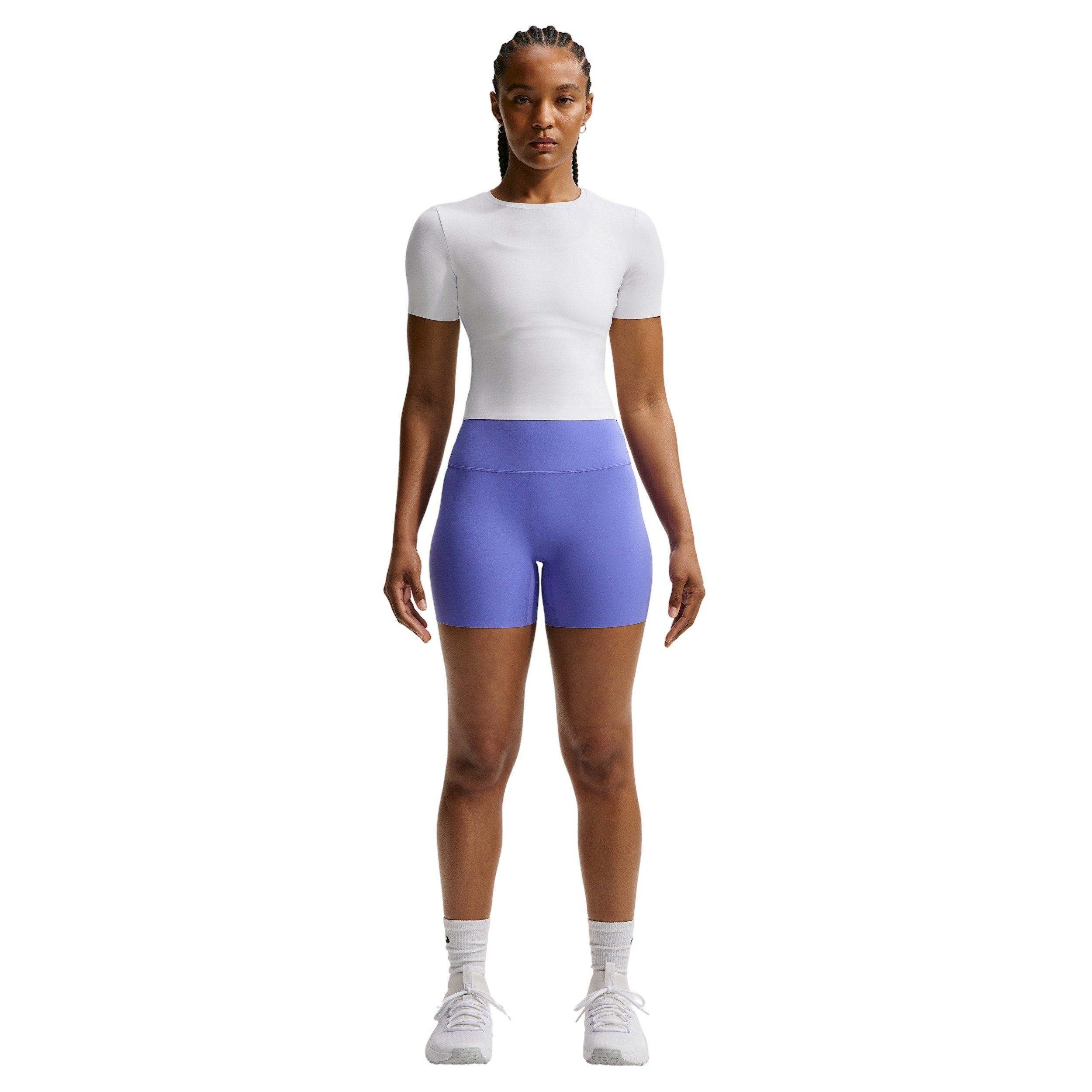 Nike Women's Zenvy Dri-FIT Short-Sleeve Top - WHITE/BLACK Thumbnail View 1