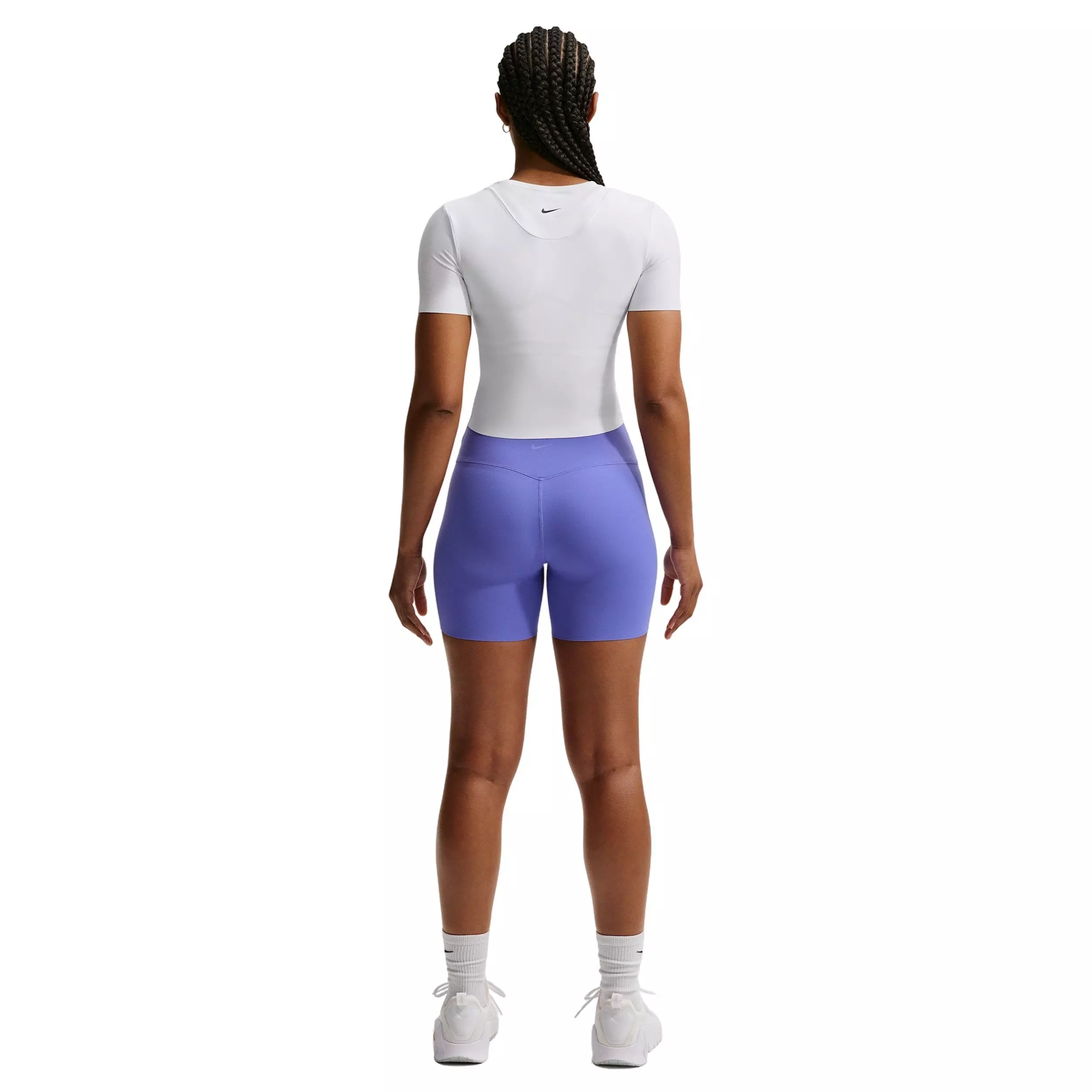 Nike Women's Zenvy Dri-FIT Short-Sleeve Top - WHITE/BLACK