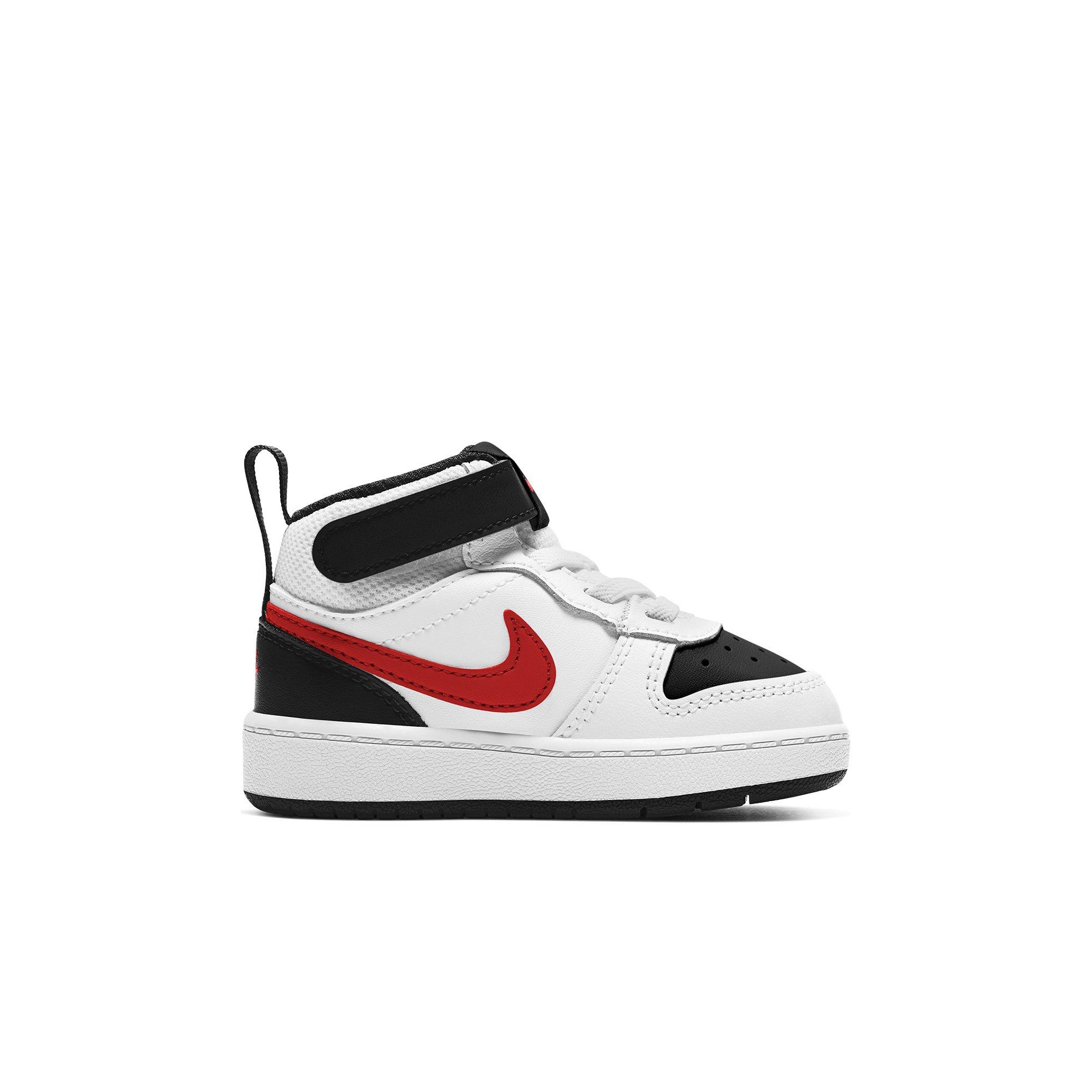 Nike Court Borough Mid 2 Toddler Boys' "White/Red/Black" Shoe