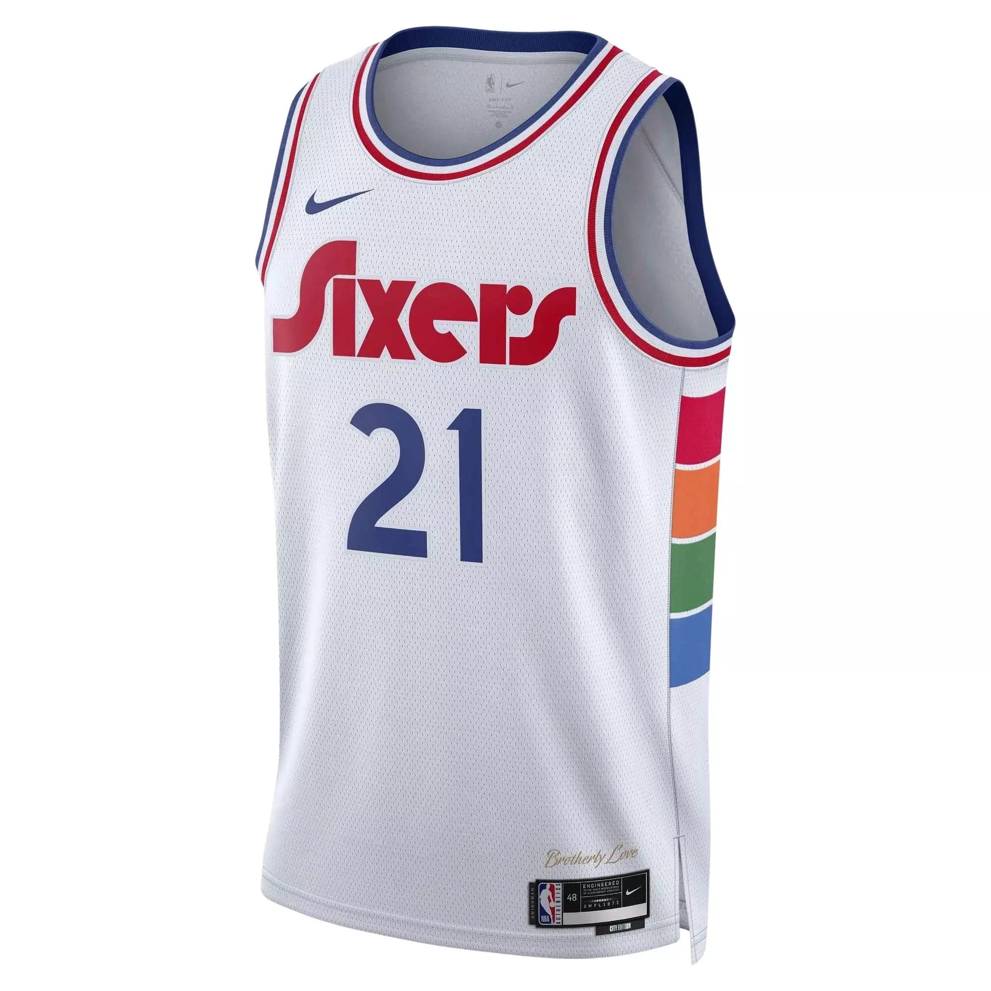 Nike Men's Dri-FIT Joel Embiid Philadelphia 76ers 2024/25 City Edition NBA Swingman Jersey -White - WHITE