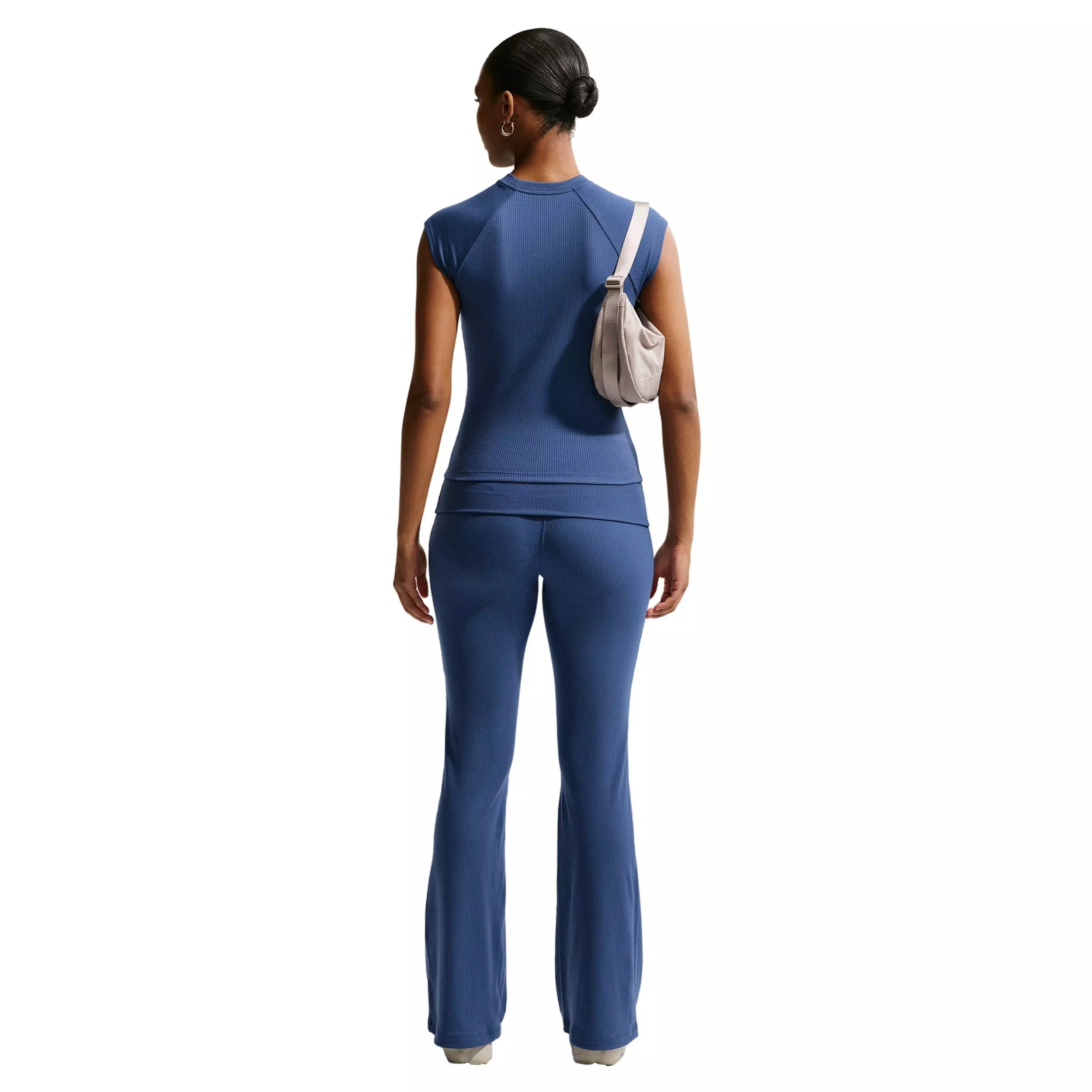 Nike Women's Sportswear Chill Knit Tight Short-Sleeve Ribbed Top - NAVY