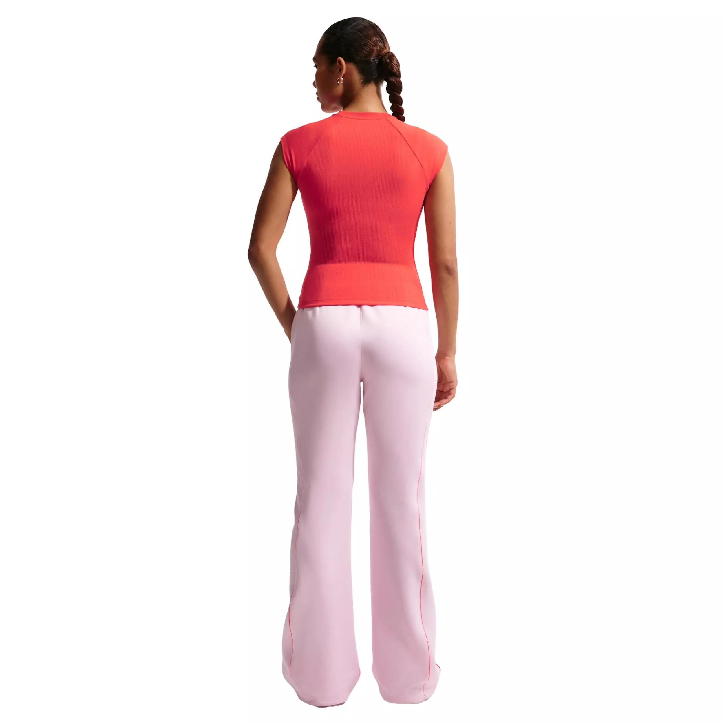 Nike Women's Sportswear Chill Knit Tight Short-Sleeve Ribbed Top - CRIMSON