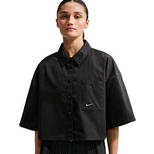Nike Women's Sportswear Chill Poplin Oversized Top - Black/White