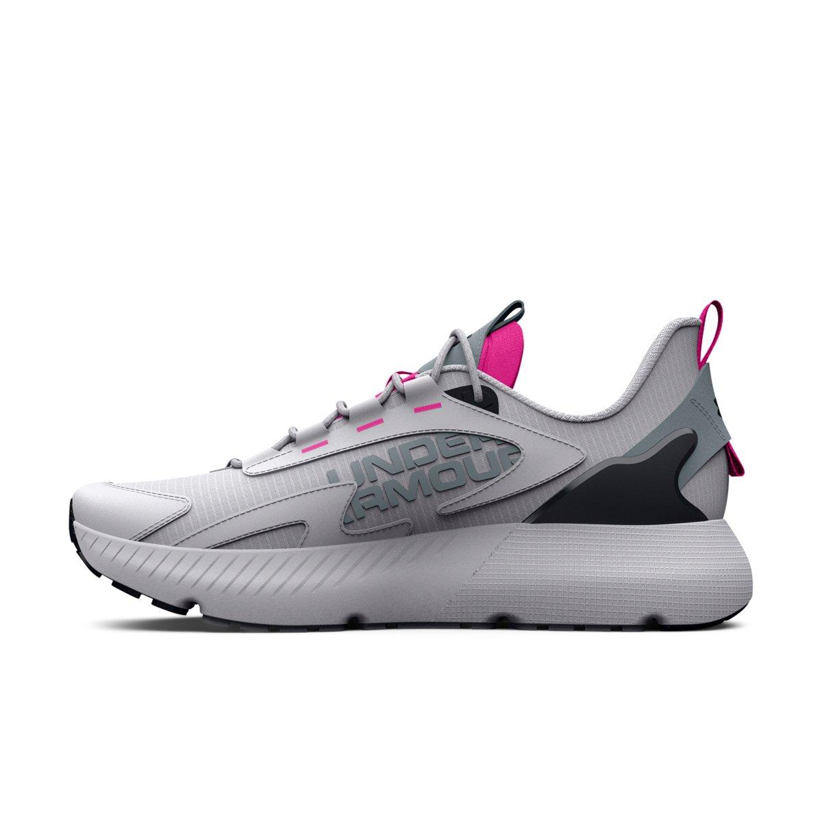 Under Armour HOVR Mega 2 MVMNT Sportstyle "White/Rebel Pink/Harbor Blue" Unisex Running Shoe - WHITE/PINK/BLUE Thumbnail View 2