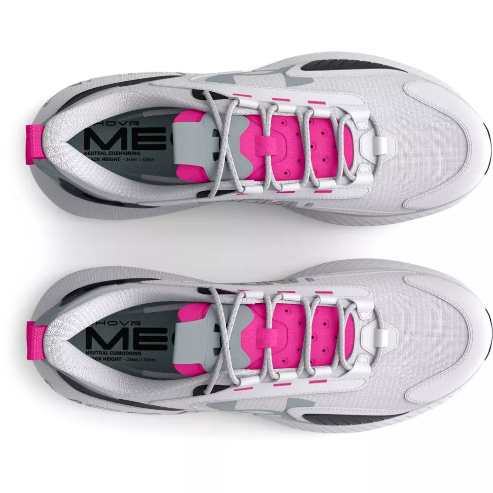 Under Armour HOVR Mega 2 MVMNT Sportstyle "White/Rebel Pink/Harbor Blue" Unisex Running Shoe - WHITE/PINK/BLUE