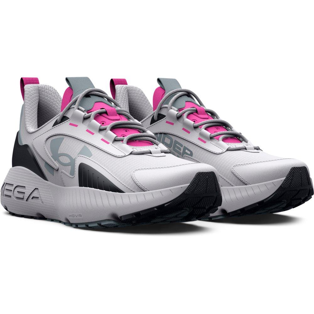 Under Armour HOVR Mega 2 MVMNT Sportstyle "White/Rebel Pink/Harbor Blue" Unisex Running Shoe - WHITE/PINK/BLUE Thumbnail View 5