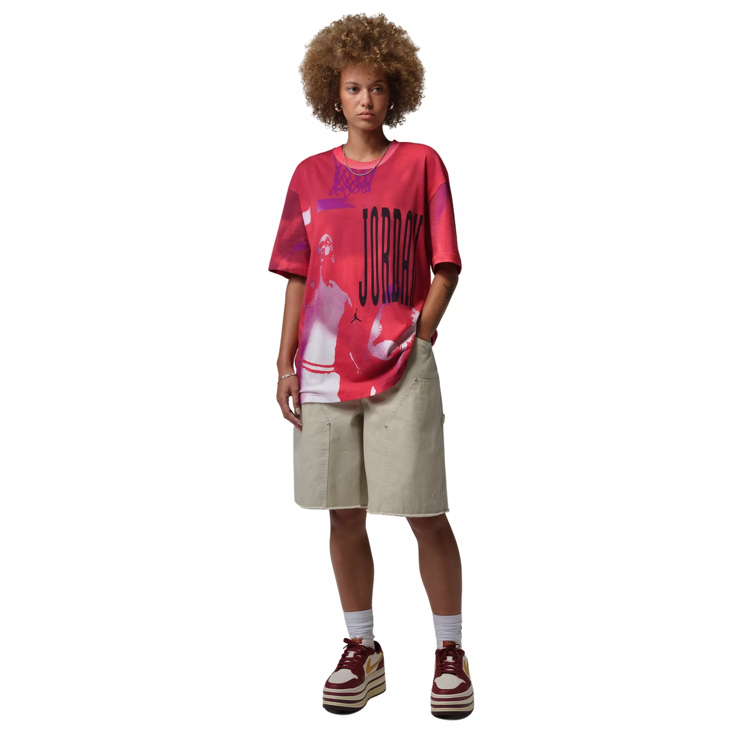 Jordan Women's Flight Oversized Graphic T-Shirt - CRIMSON