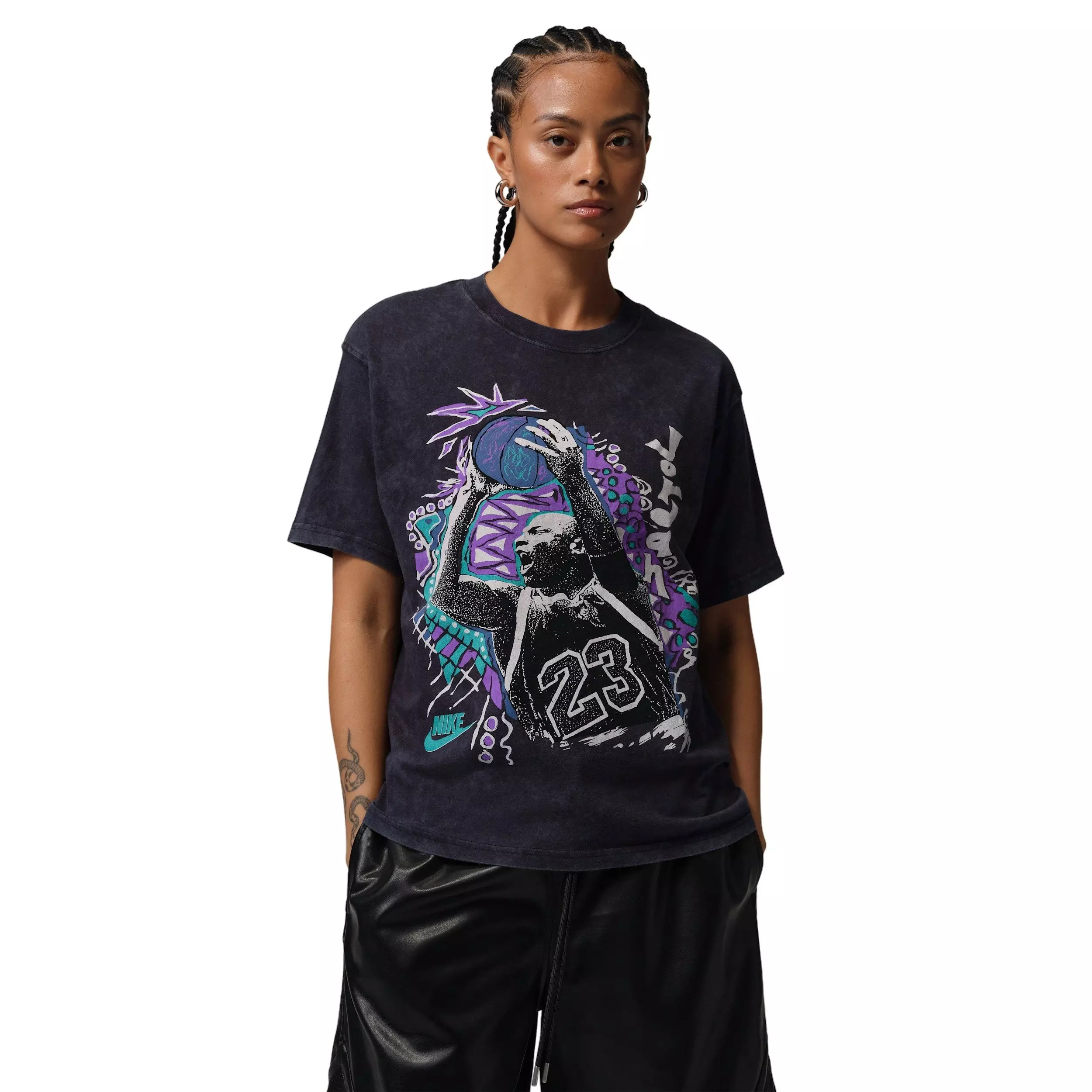 Jordan Women's Flight Short-Sleeve Graphic Tee - BLACK/WHITE